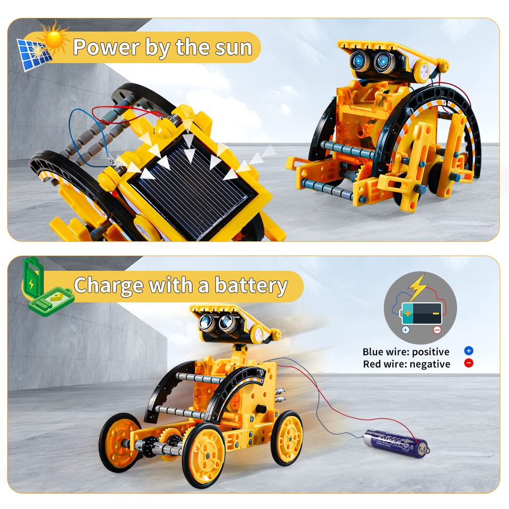Lucky Doug 12-in-1 STEM Solar Robot Kit Toys Gifts for 8 9 10 11 12 13 Year Old Kids Boys Girls, Robot Building Education Science STEM Project Toys Kit Gifts for Kids Boys, Solar Powered by The Sun
