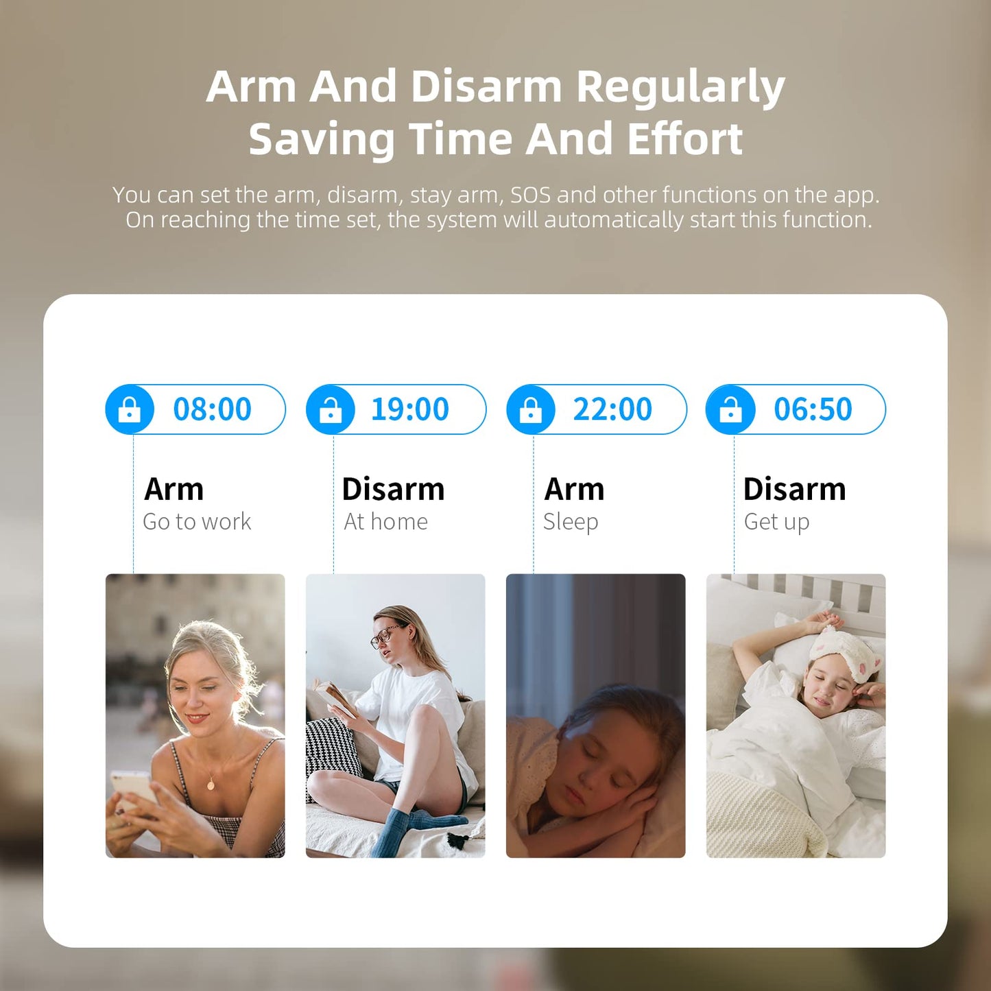 PGST Home Security Systems for House, Wireless Home Security Alarm System, Door/Window Sensor Motion Sensors with App Alert, WiFi+GSM 4G Home Alarm System No Subscription（103-F）