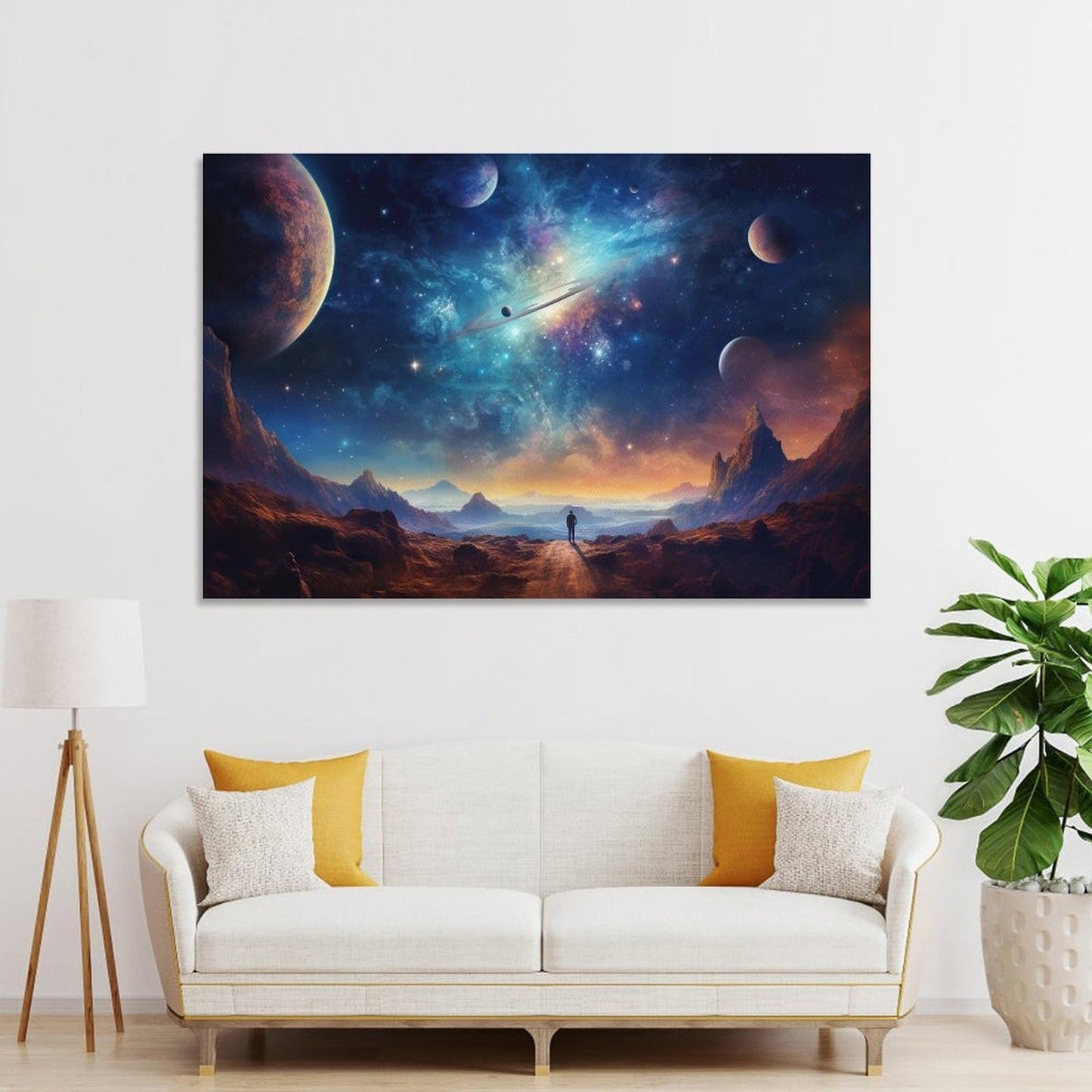 JHXNJDPOST Solar System Astronaut Poster Space Canvas Wall Art Aesthetic Decorative Painting Living Room Restaurants, Pool Halls And HotelsA 16x24inch(40x60cm)