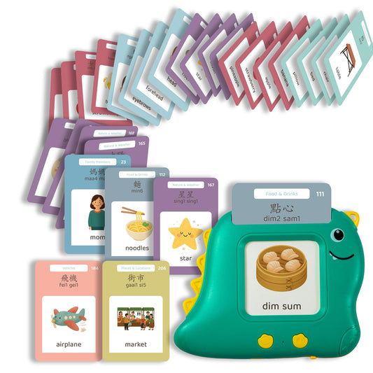 Monkey & Bananas | Cantonese–English Talking Flash Cards | Traditional Chinese & Jyutping | Bilingual Toy for Toddlers & Beginner Learners | 224 Words, 18 Themes | Screen-Free | Ages 2–6