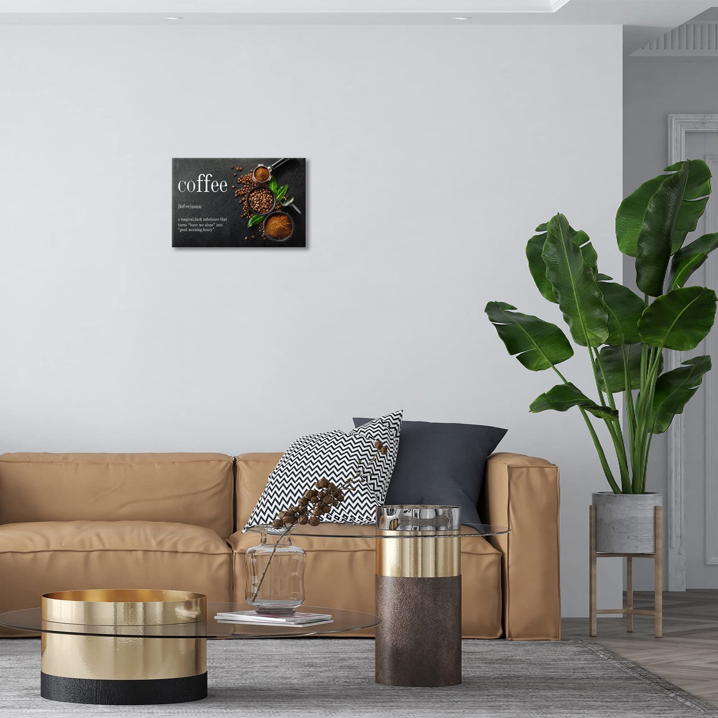 BWSPACE Coffee Bean Decor Canvas Wall Art - Kitchen & Office Modern Coffee Decorations - 12x18 inches