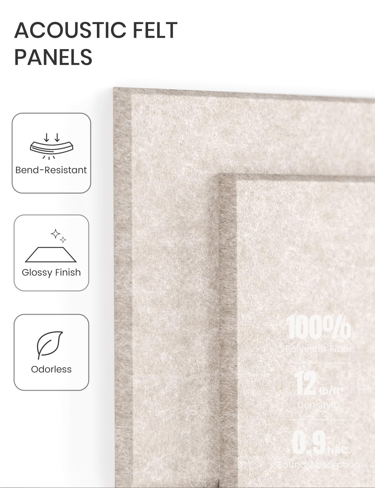 Large Felt Bulletin Board 36"x24", 6-Pack 4-Compartment Wall Organizer, Cork Board Alternative with 60 Removable Adhesive Tabs, Modular Felt Panels for Home Office, Classroom and Study-Oatmeal