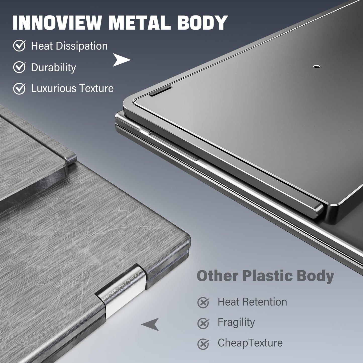 InnoView 18.5" Dual Portable Monitor 100Hz 2K 2560x1600P 100% sRGB Foldable & Stackable Design with 315° Screen Adjustment | DP/USB-C/HDMI, Second Monitor for Laptop, Mac, Windows