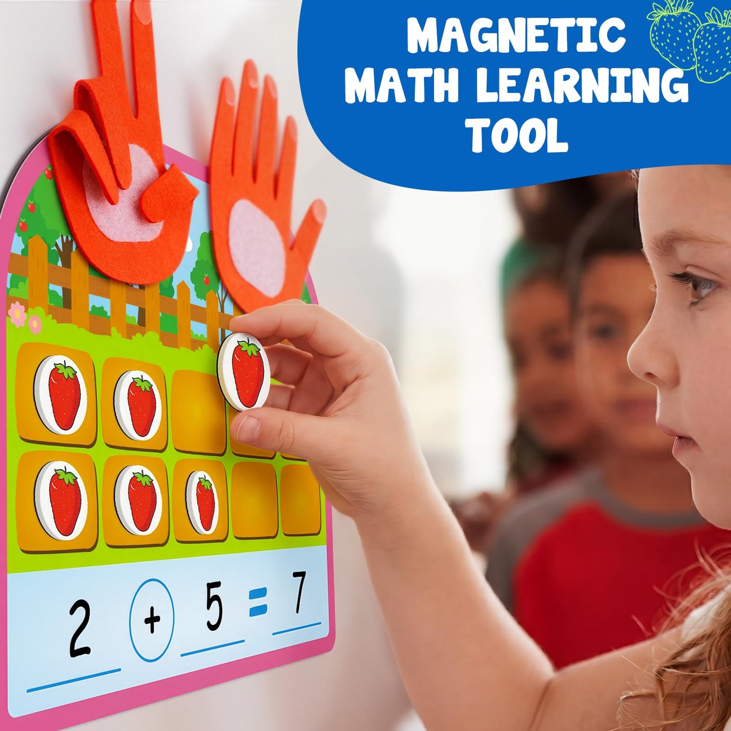 Torlam Magnetic Ten-Frame Set,Finger Number Counters for Kids Math Manipulatives,Counting Blocks for Math Games Addition Subtraction Practice,1st 2nd 3rd Grade Kindergarten Number Blocks Learning Toy