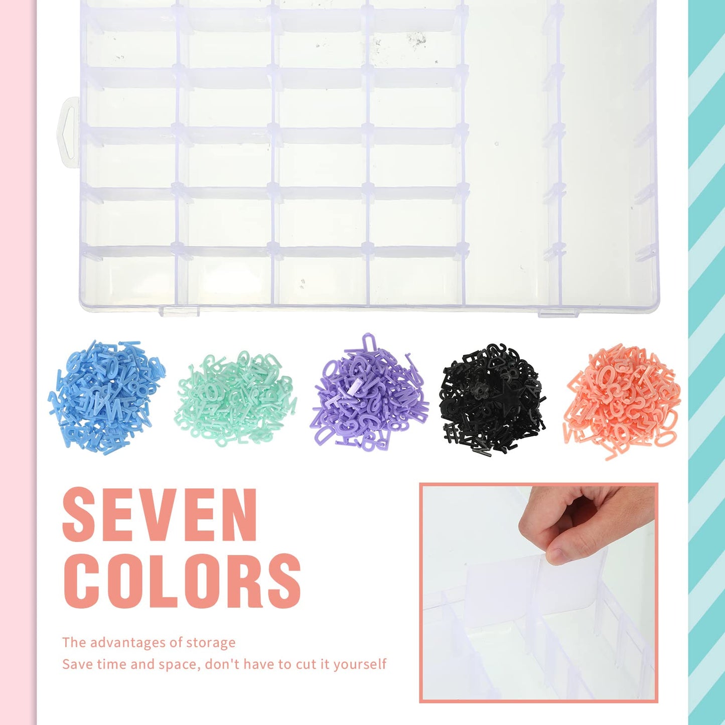 Yexiya 1035 Pcs Board Letters with Organizer Case Set Include 3/4'' Multicolor Plastic Pre Cut Characters Cursive for Felt Message Board Letters Numbers Symbols