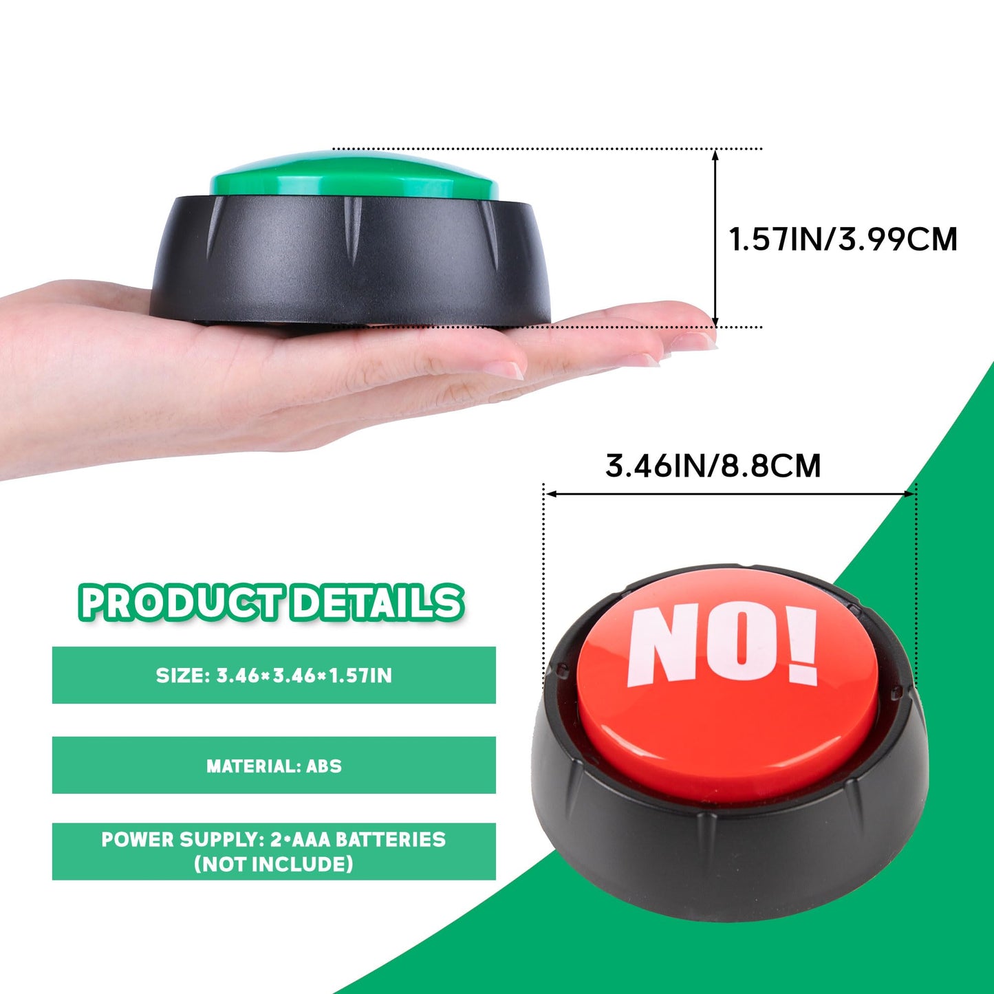 Loudmore Yes & No Button and Sorry & Maybe Button with Sound 4 Pack Buzzers for Trivia Games and Family Game Answer Buzzers for Classroom Parties, Games, Office Stress Relief