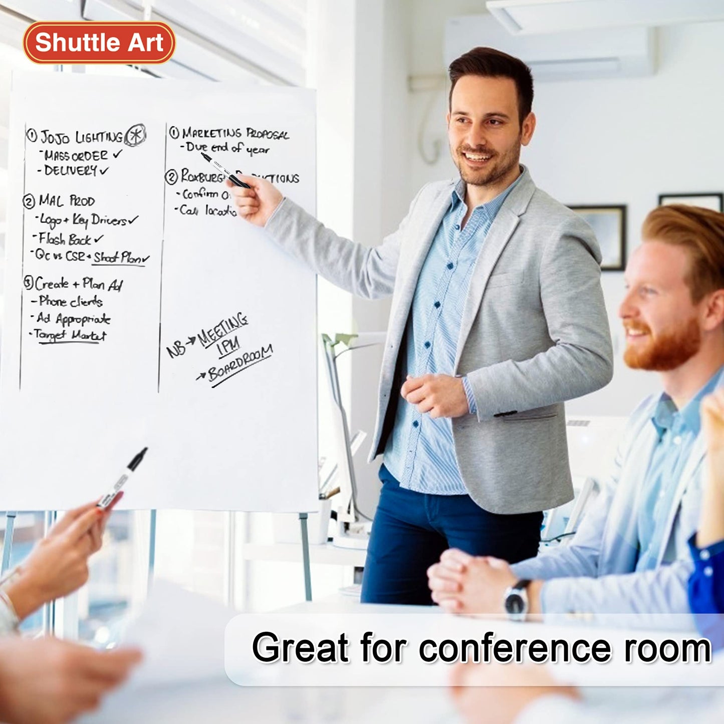 Shuttle Art Dry Erase Markers, 120 Pack Black Whiteboard Markers with 2 Erasers,Chisel Tip Dry Erase Markers, Perfect For Writing on Whiteboards, Dry-Erase Boards,Mirrors for School Office Home