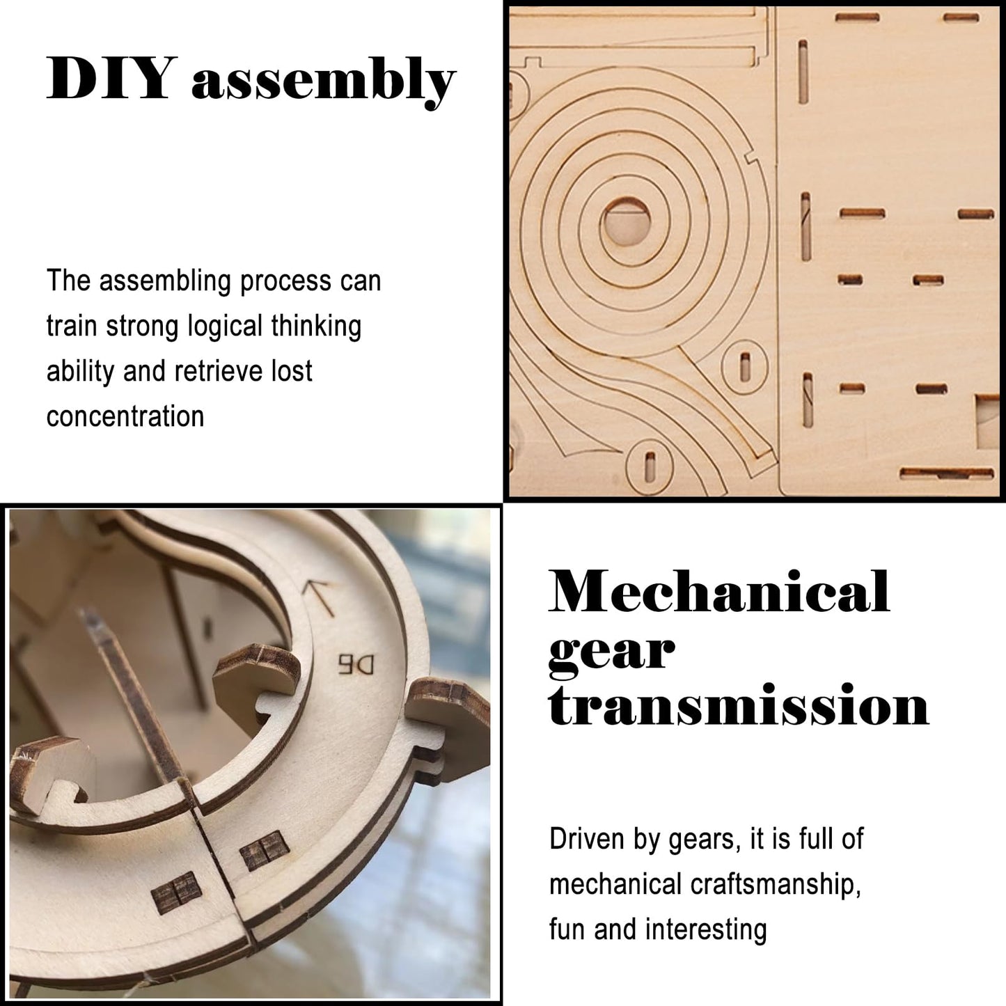 3D Wooden Puzzle Marble Run for Adults - DIY Mechanical Puzzle Assembly Model Kit Wood Crafts to Build for Adult Age 14+ Years Old