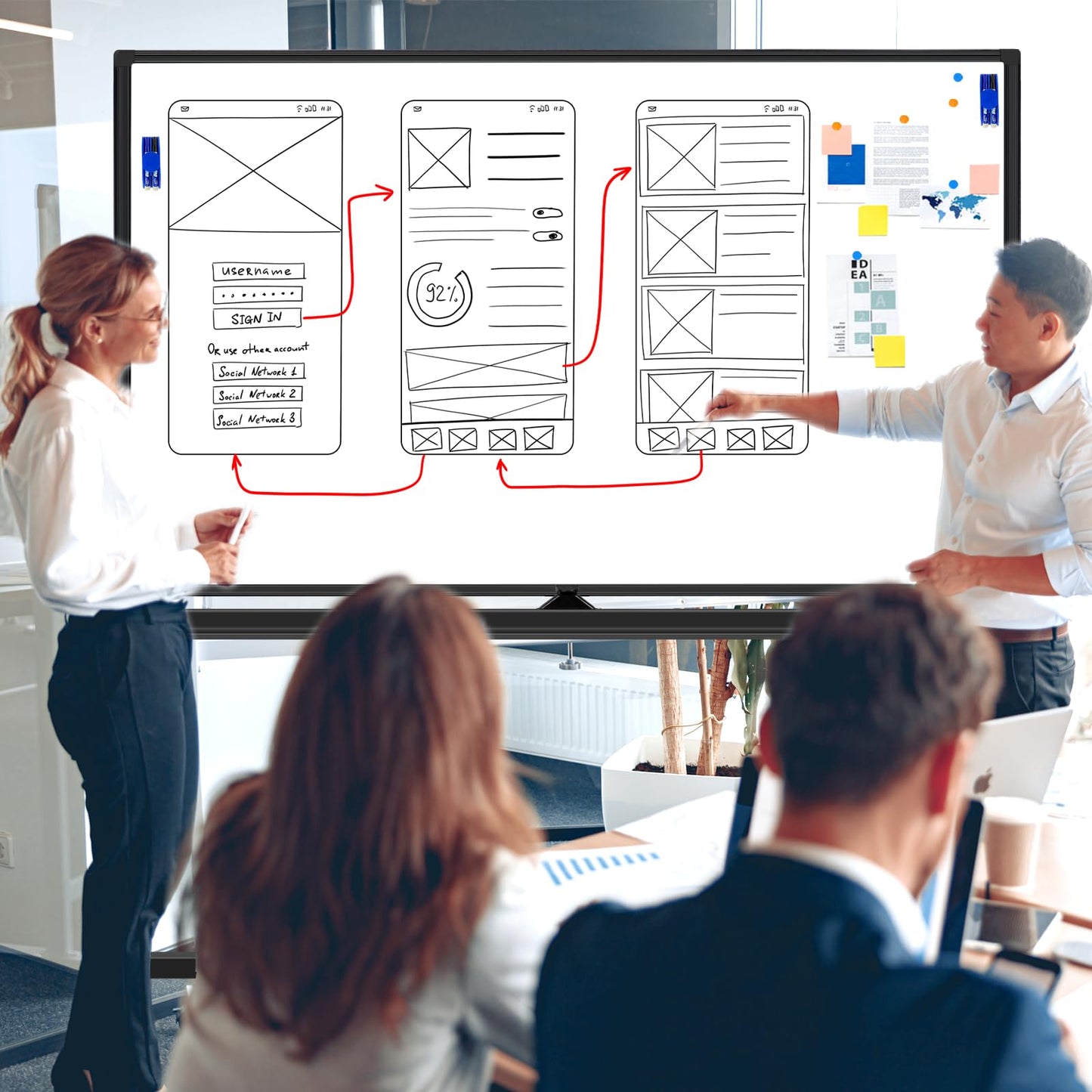 BSTPCOO Large Magnetic Dry Erase Board with Stand, Double Sided 60" x 48" Rolling Whiteboard on Wheels Portable Mobile Standing White Board for Office, School, Home