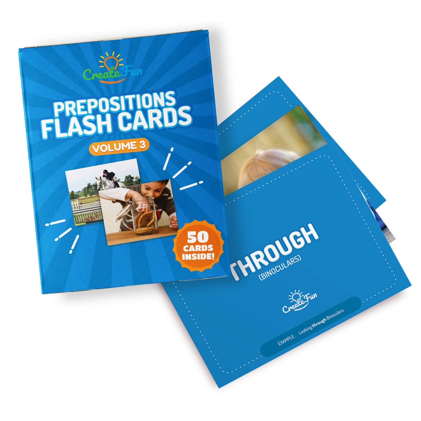 50 Preposition Flash Cards Vol 3 Vocabulary Development Includes 7 Picture Card Prepositions & 5 Sequencing Learning Games for Kids, Parents, Teachers, ESL, Speech Therapy, Autism, ABA and Homeschool