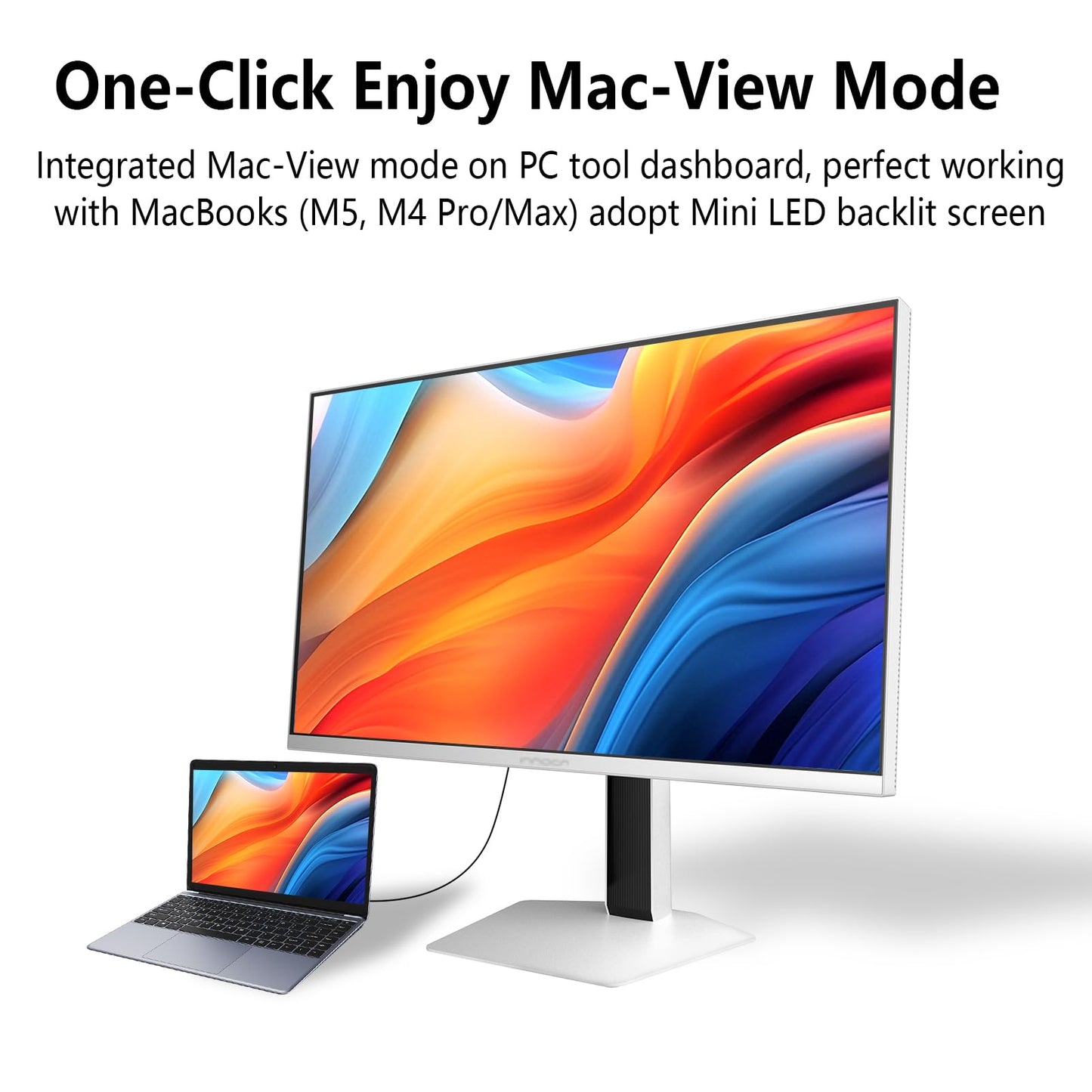 INNOCN 27" 2K QHD 2560 x 1440P 320Hz Monitor, Gaming Console Ready, Mini-LED Precisely Dimming, Monitor for Mac, HDR1000, 1ms, MPCS/ULL, FPS, HDMI 2.1, DP, Speaker, Pivot Adjustable Stand - GA27T1M
