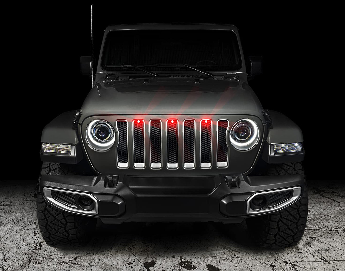 ORACLE Lighting LED Grill Kit 5870-003 for 2018-2024 Wrangler JL - Red, Simple Installation, Brighter Illumination