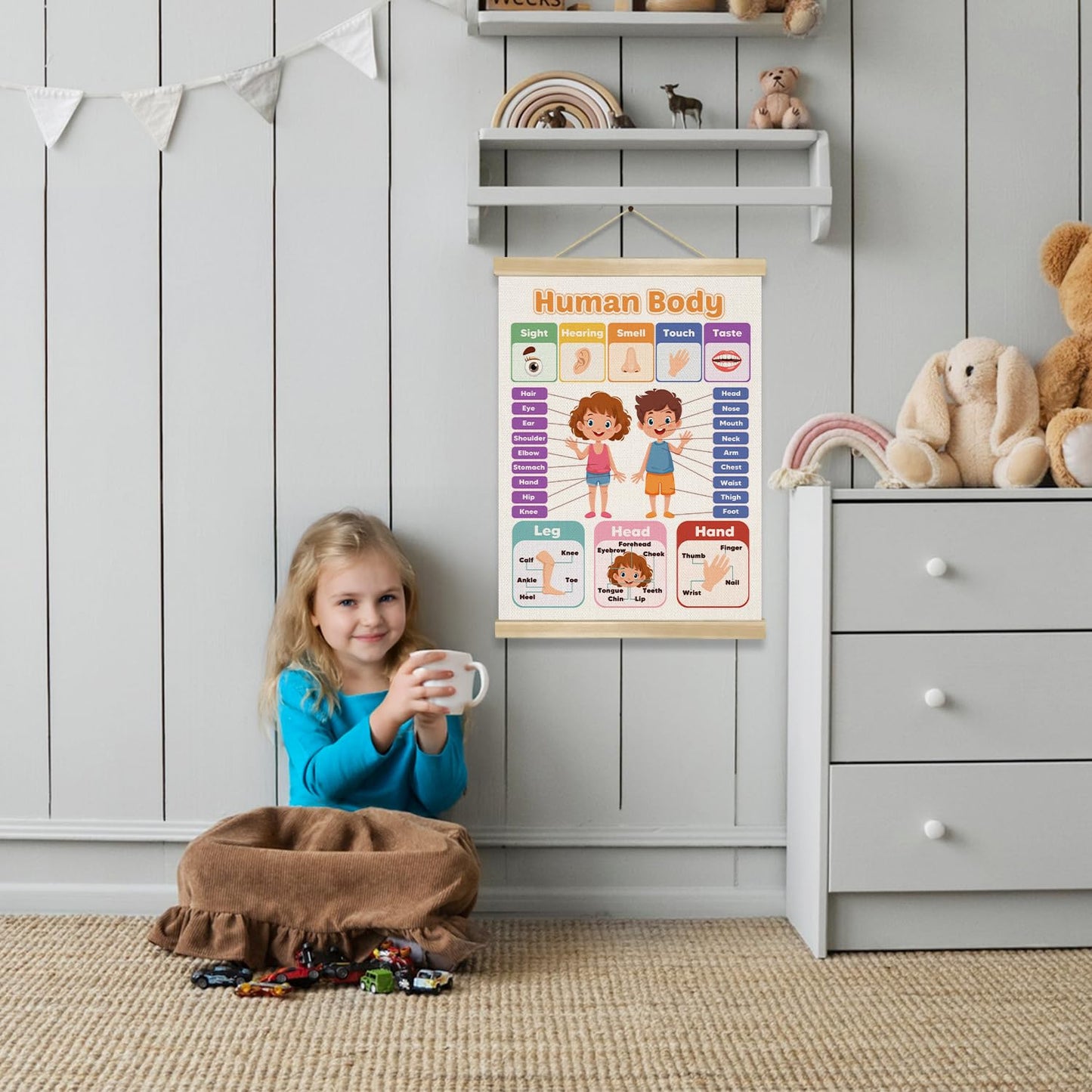 You found a duck Human Body Educational Wall Art Poster for Classroom, Modern Educational Canvas Print Poster, Toddlers Learning Chart for Playroom Nursery, Kids Room Decor 14x18.5Inch