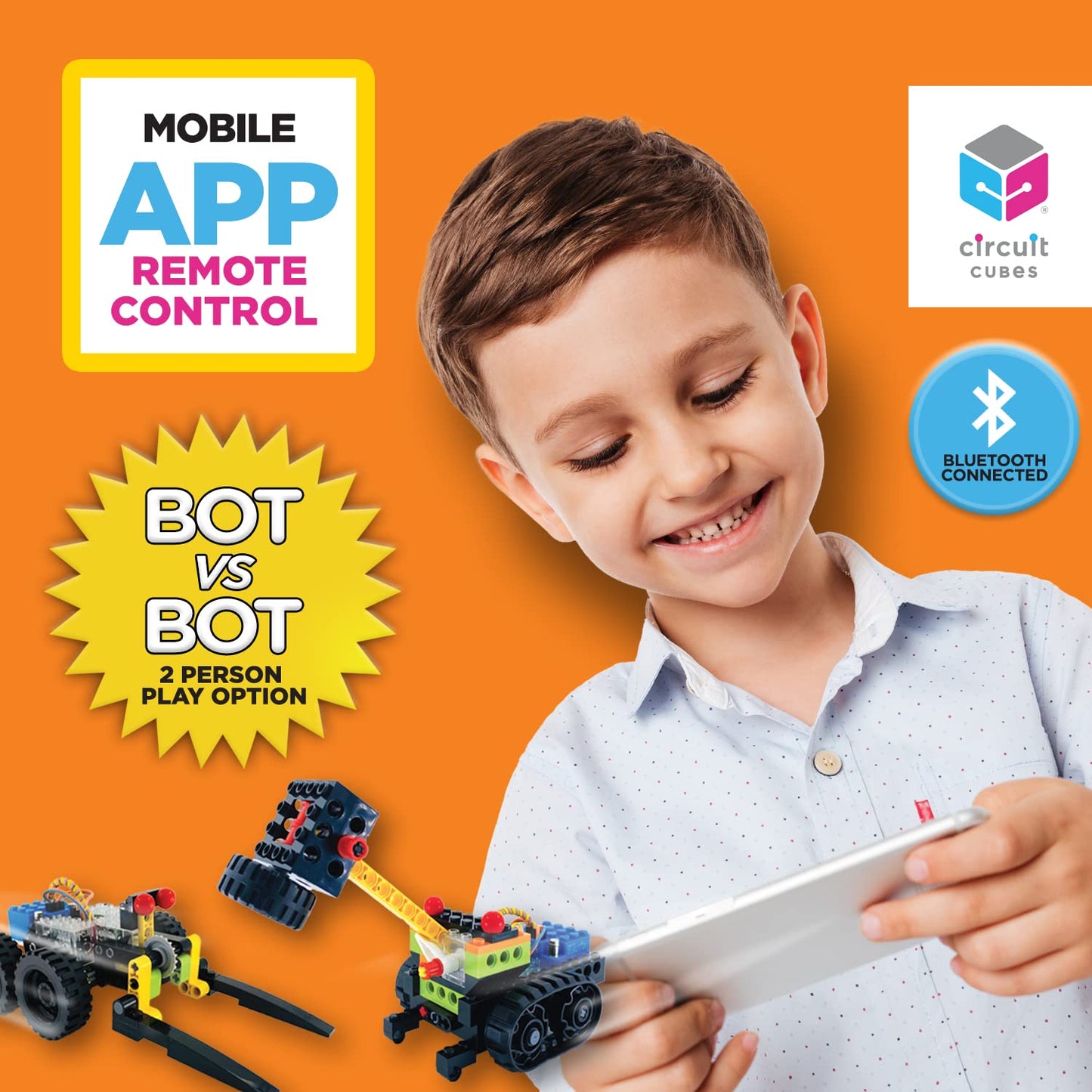 Circuit Cubes Robots Rumble Kit – 2 Player Remote Control Robotics Kit - STEM Learning Toy for Kids Age 8 and Up