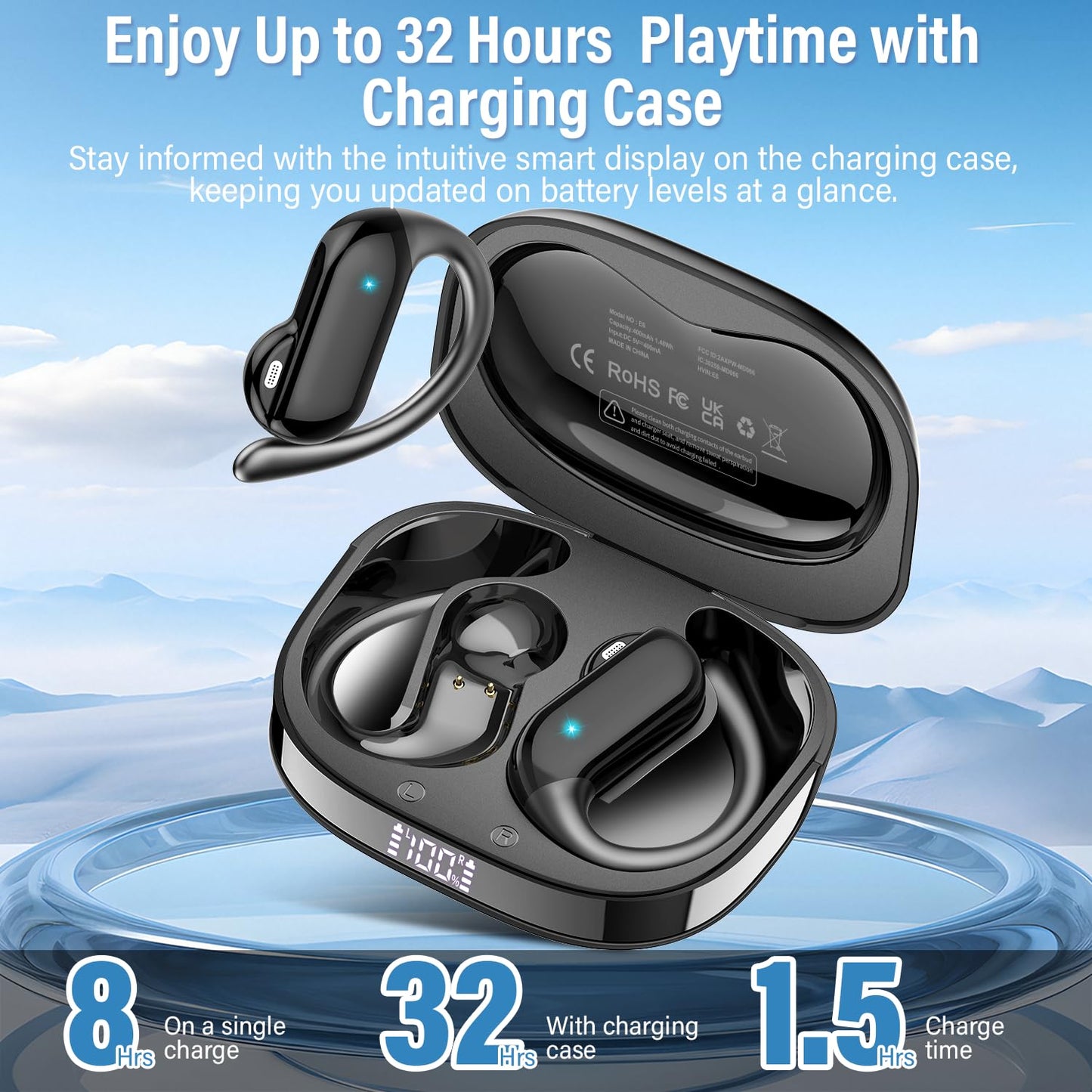 Ai Translation Earbuds Real Time,164 Languages Translator Earbuds with 6 Translation Modes/No Subscription,Audio and Video Calls Translator Headphones,Audifonos Traductores Inglés Español, Coal Black