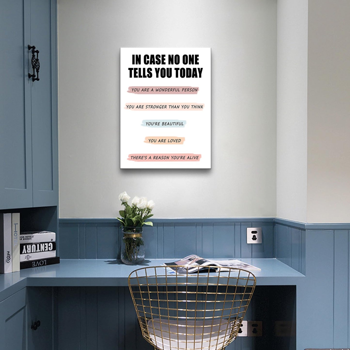 Motivational Canvas Wall Art Family Rules Entrepreneur Quotes Poster Print Inspirational Pictures Painting for Office Class Room School Wall Decoration Stretched and Framed [18''Wx24''H]