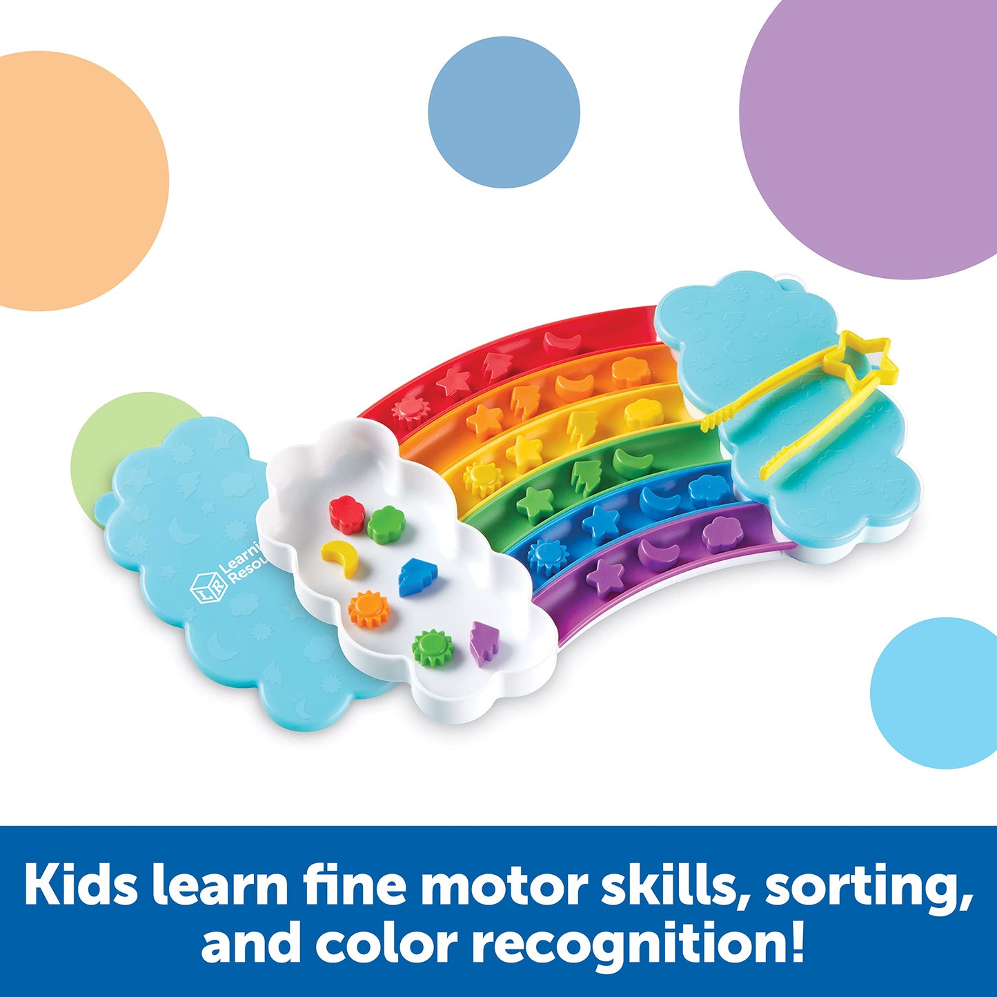 Learning Resources Rainbow Sorting Set , fine motor, sorting, patterning & addition skills, Toddler Educational Toys, sensory tray