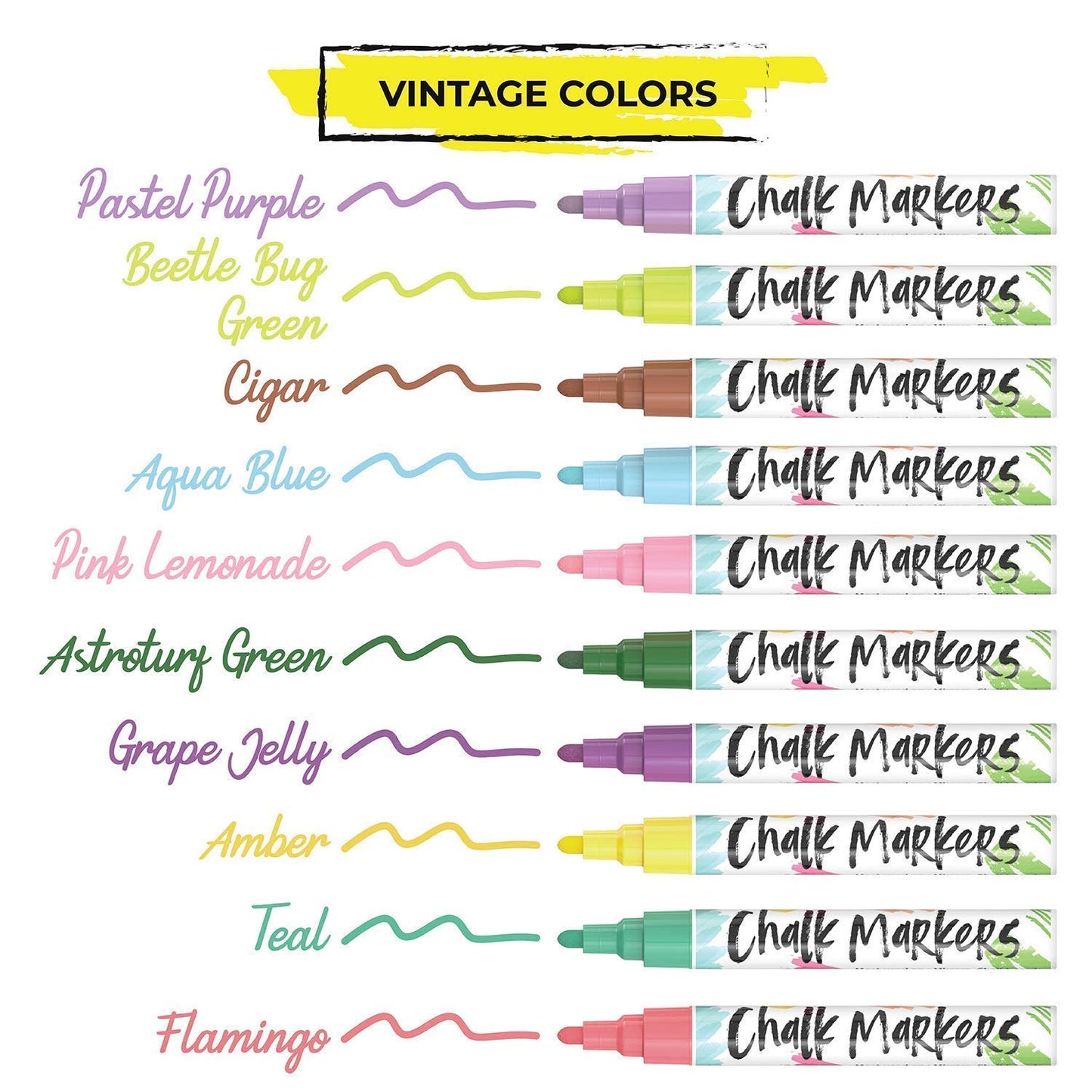 Chalk Bundle - 5 Yellow + 30 Pastel & Neon + 10 Vintage