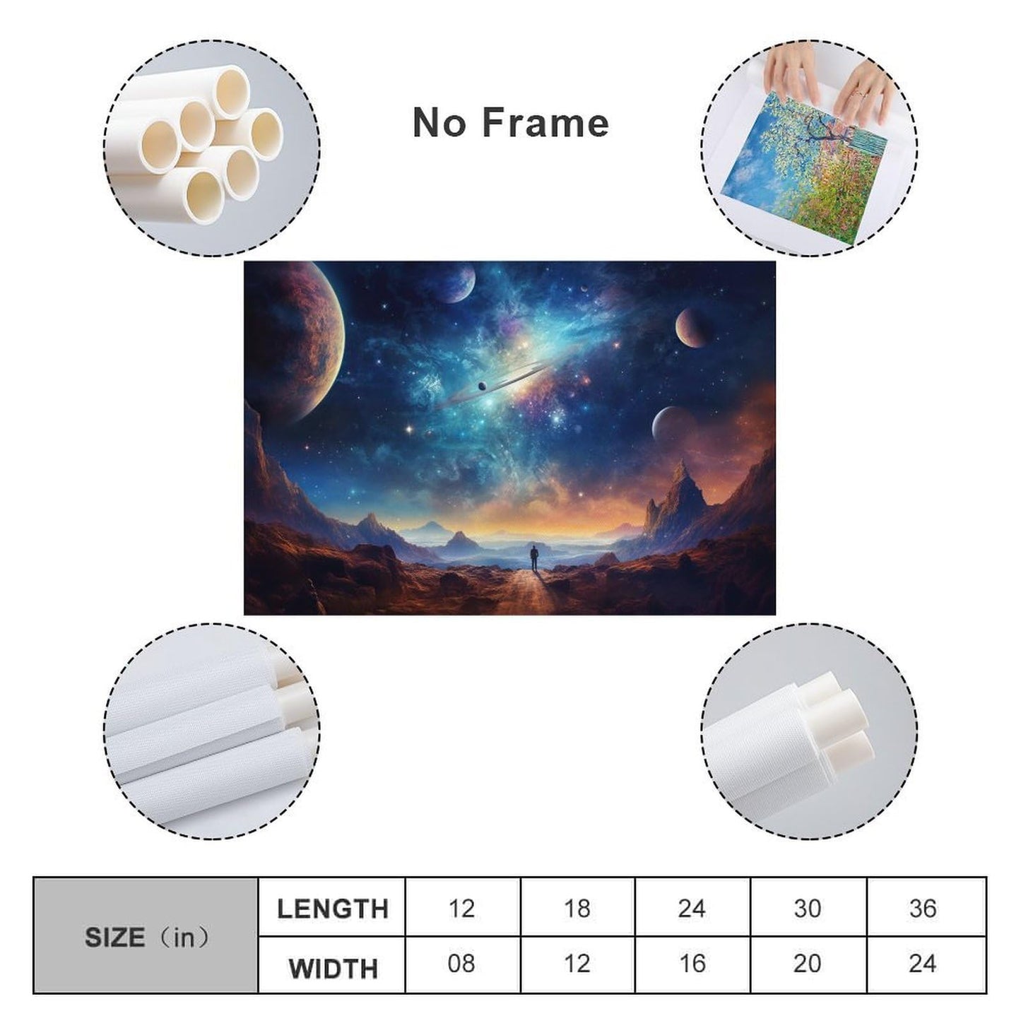 JHXNJDPOST Solar System Astronaut Poster Space Canvas Wall Art Aesthetic Decorative Painting Living Room Restaurants, Pool Halls And HotelsA 12x18inch(30x45cm)