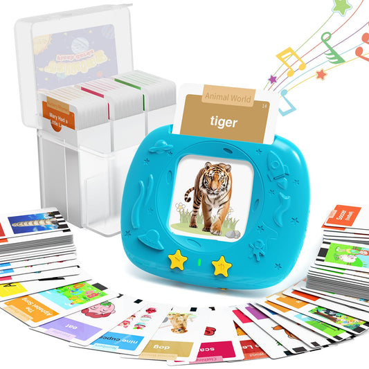 HOMESTEC Toddler Talking Flash Cards with 216 Double Sided Cards for Speech Therapy Learning for Ages 3 to 6 Featuring 24 Themes Short Sentences Real Sounds and Stories Birthday Gifts for Kids