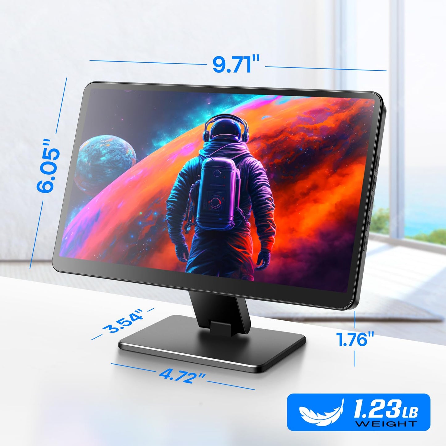 Touch Screen Monitor with Case,ROADOM 10.1’’ Raspberry Pi Screen, IPS FHD 1024×600,Responsive and Smooth Touch,Dual Built-in Speakers,HDMI Input,Compatible with Raspberry Pi 5/4/3/Zero,Versatile Stand