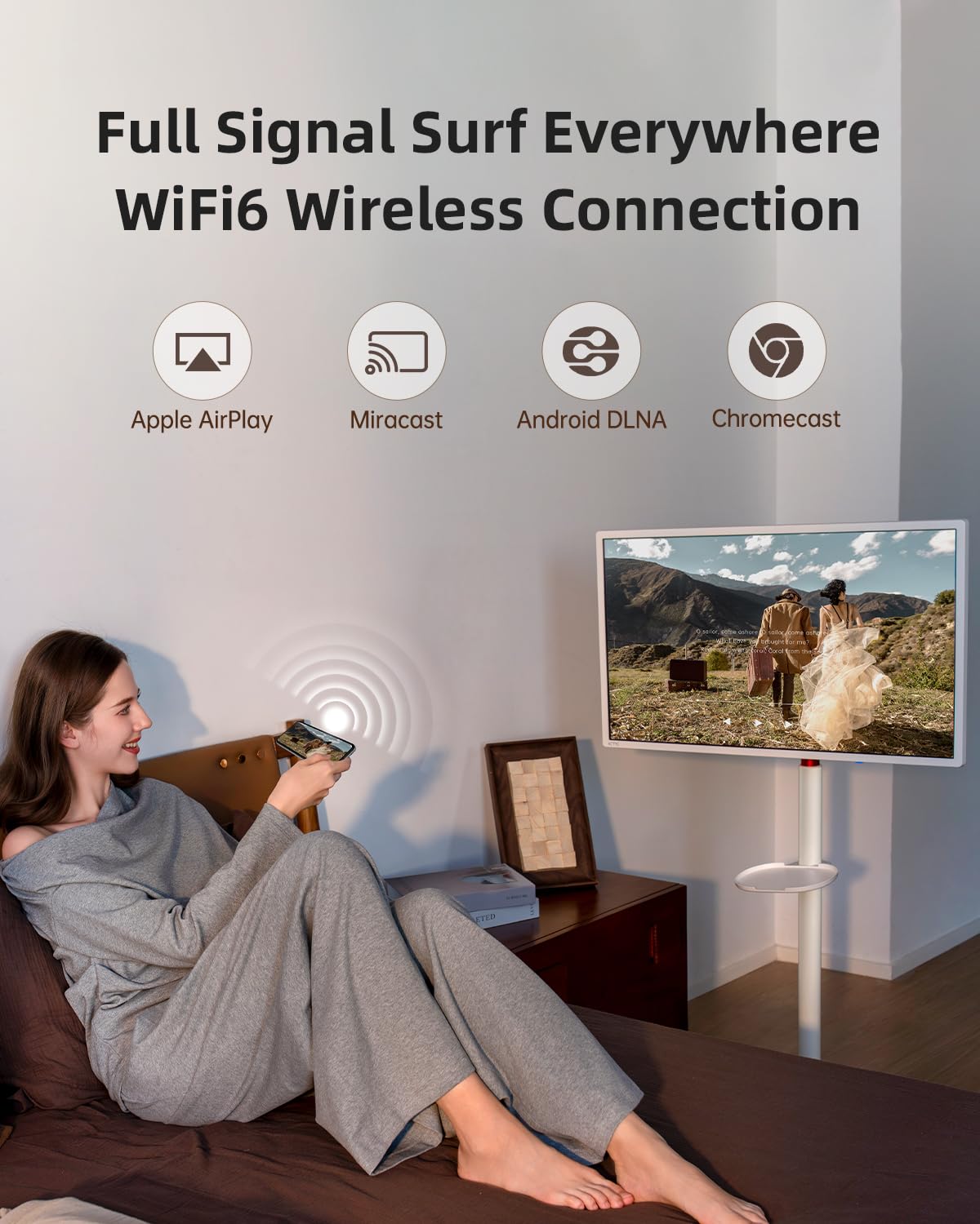 KTC MEGAPAD 32" 4K UHD Smart Portable TV, Google EDLA Certified, Touch Screen Portable Monitor, 8G RAM+128G Storage, 9500mAh Battery, Dual 6W Speakers, Full Swivel Rotation, Remote Control, A32Q7 Pro
