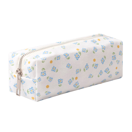 OZAOZ Cute Pencil Case Aesthetic Student Pencil Pouch Coin Pen Pouch Cosmetic Bag Office Stationery Organizer For Kids Teen School (Z-Blue floral)