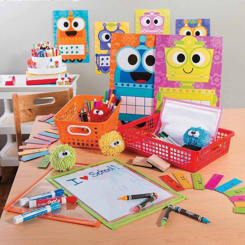 Fun Express Googly Eye Dry Erase Erasers for Kids Bulk 12 Pack - Mini Whiteboard Erasers for Classroom Must Haves | Teacher Supplies for Elementary Kindergarten | Fun Plush White Board Accessories