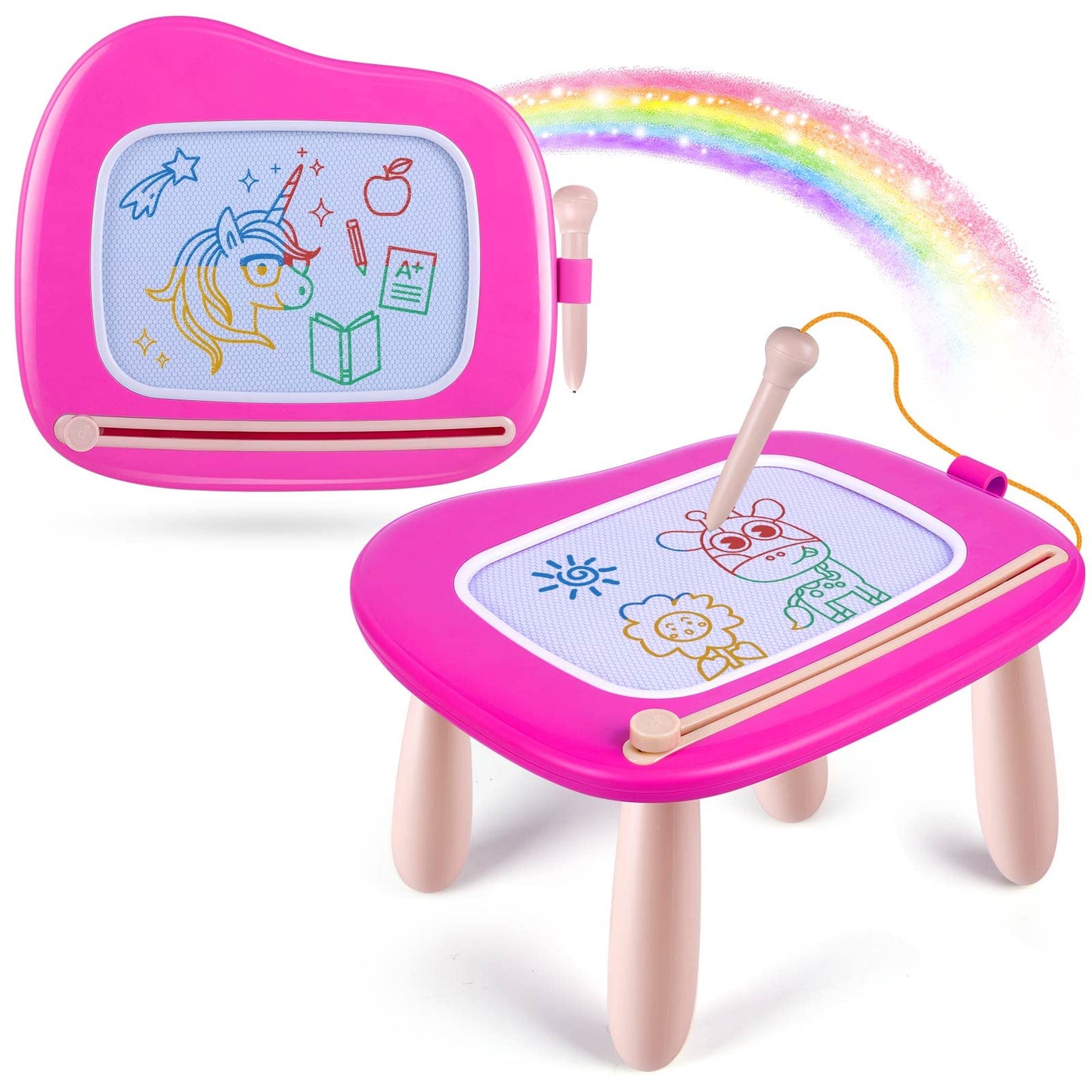 Smasiagon Magnetic Drawing Board for Toddlers: Erasable Doodle Board for Home, Travel & Preschool | Fun & Educational Toy for Baby Girls Boys(Ages 1-3) (Rose)
