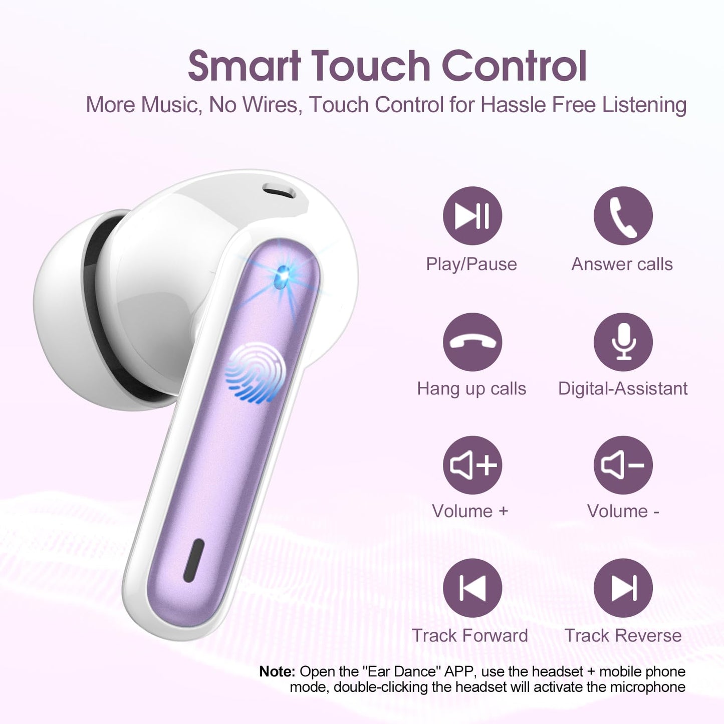Csasan Ai Translation Earbuds Real Time, Translator Earbuds with 6 Translation Modes/164 Languages,No Subscription Required Translatior Headphones,48H Audifonos Traductores Inglés Español, Purple
