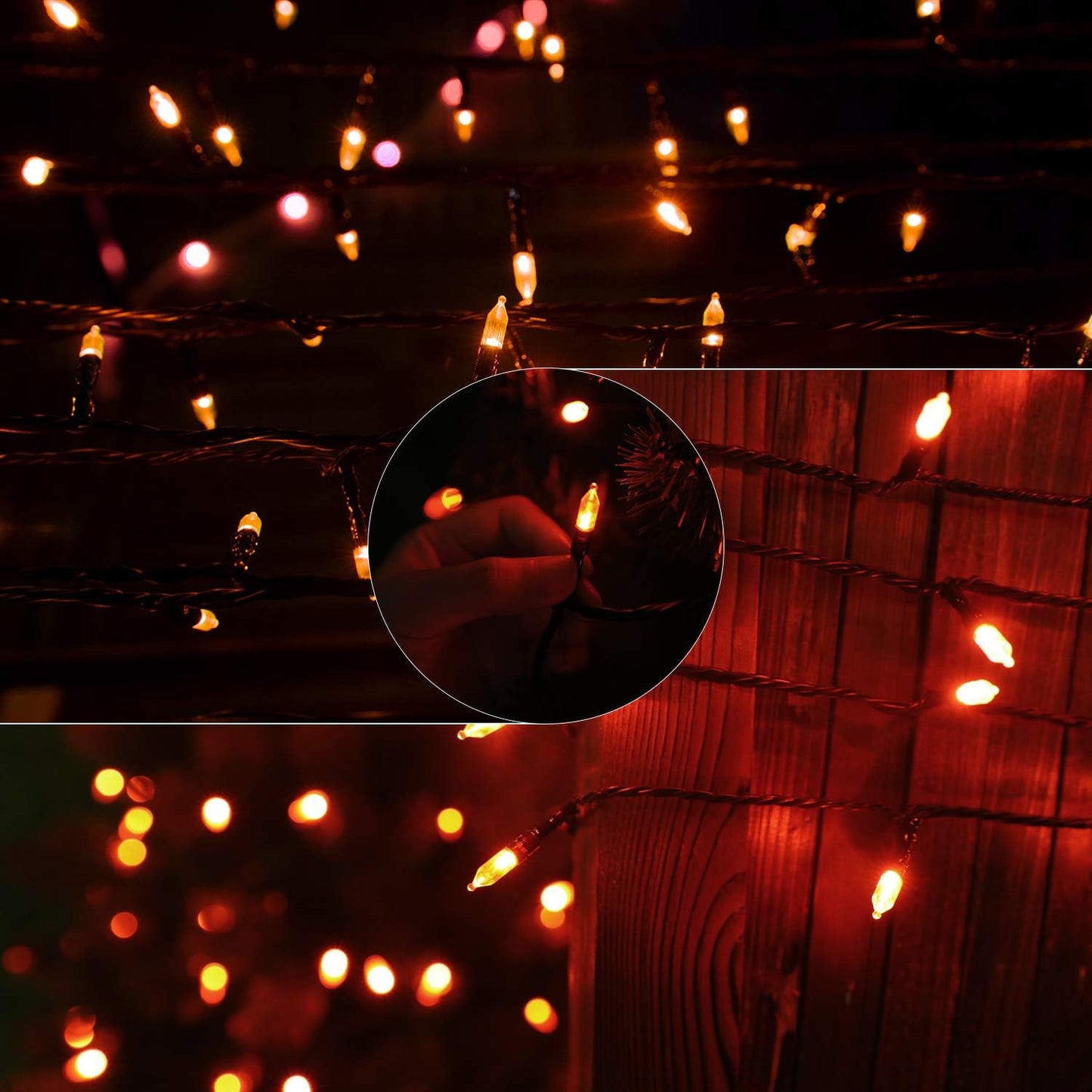 Minetom Halloween String Lights, 100 LED, Waterproof, 39 Feet, Orange, 8 Lighting Modes, Model DMO-S-100