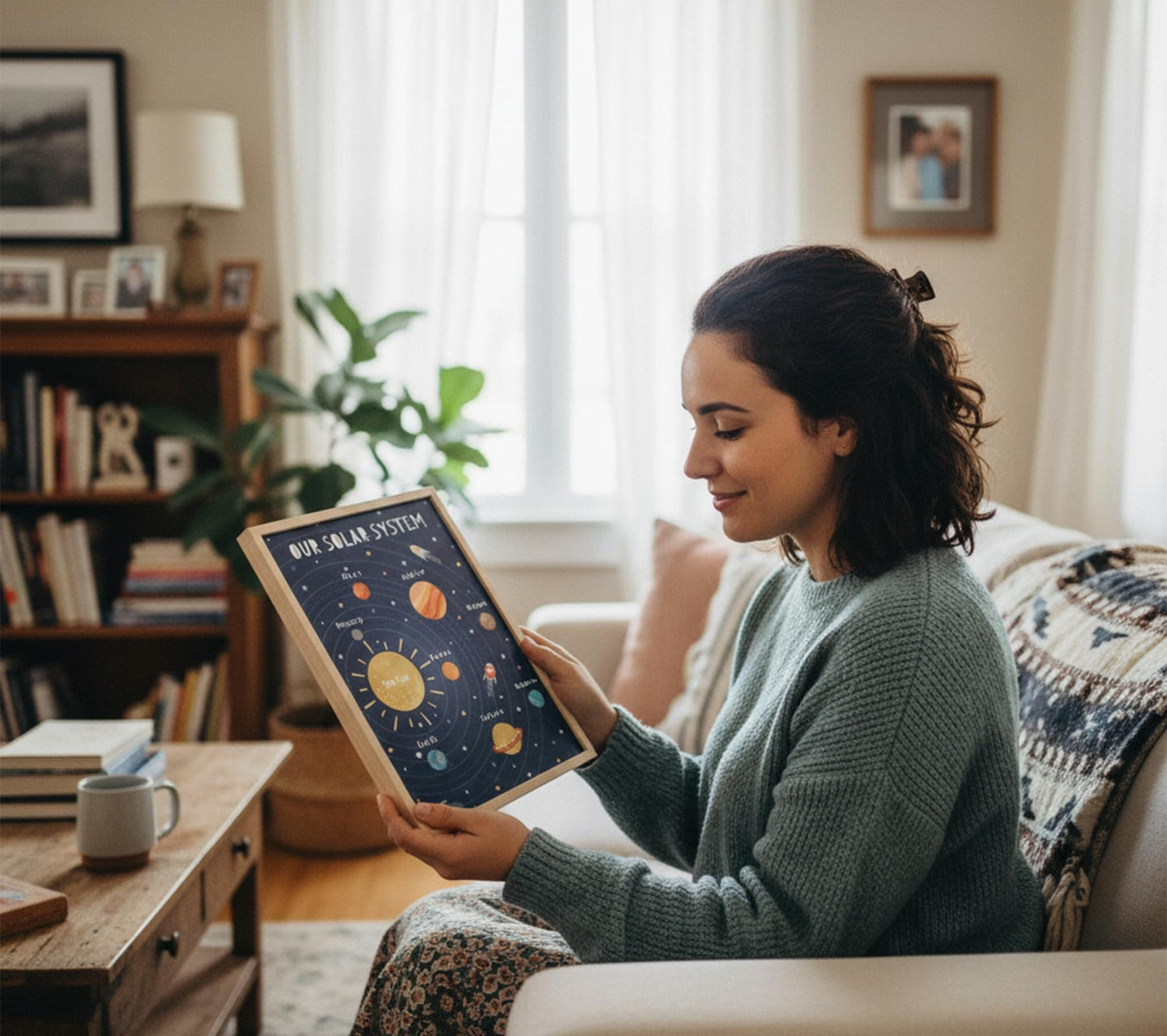 4Pcs Space Nursery Canvas Wall Art, Preschool Education Painting Picture Wall Decor, Solar System Poster Print Artworks for Classrooms, Nurseries, Children's Rooms, Playrooms, Home Decoration 8x10in