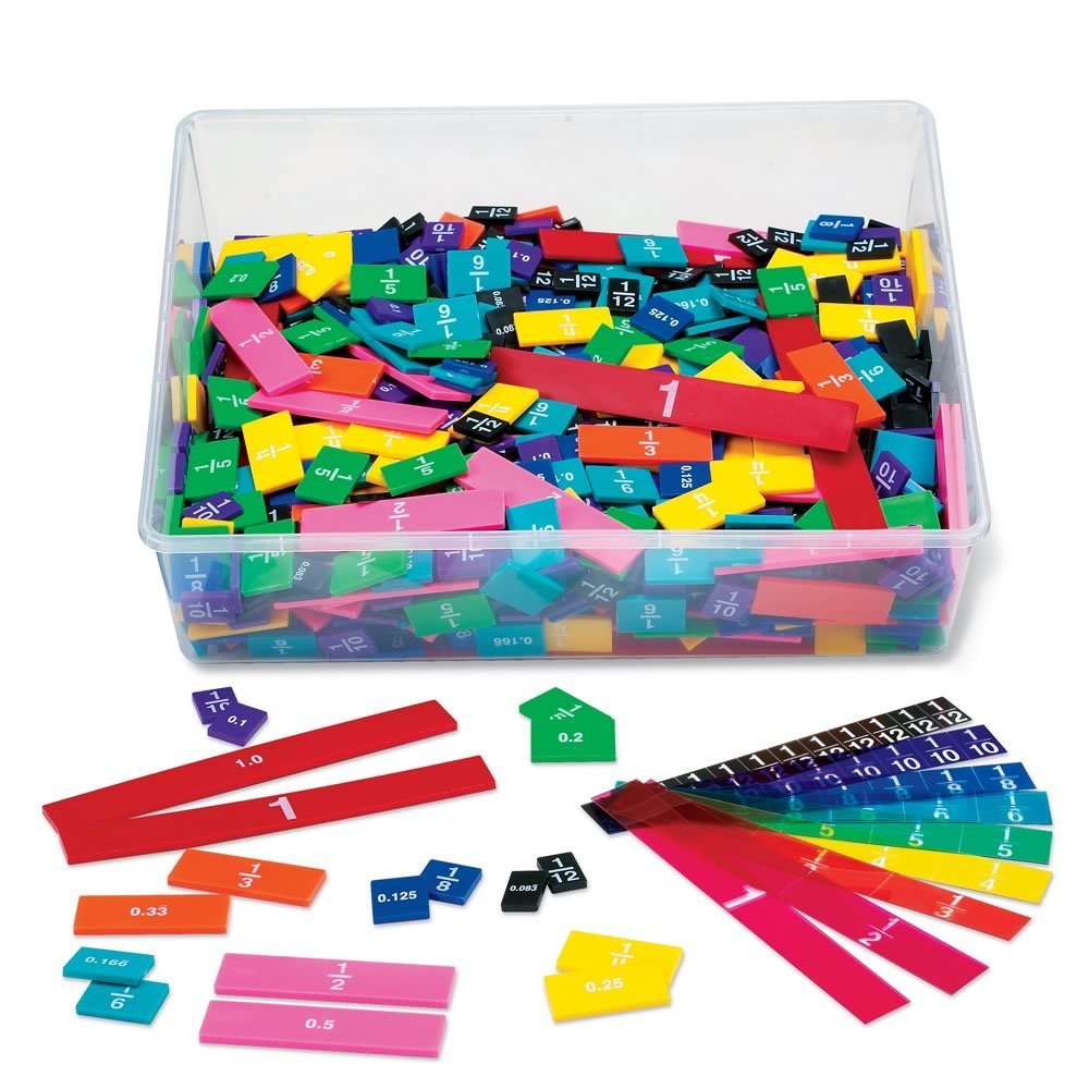 hand2mind Plastic Double-Sided Decimal and Fraction Tiles, Decimal Fraction Equivalency, Bar Model Manipulatives, Montessori Math Materials, Elementary Teacher Must Haves (15 Sets of 51)