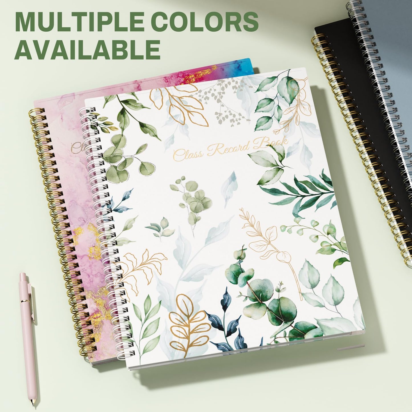 SUNEE Teacher Class Record Book for 9-10 weeks, 36 Names, 8.5x11 Inch, 104 Pages (52 Sheets), 100gsm Thick Paper, Larger Grade Recording up to 36 Students with Water-Resistant Plastic Cover,Full Leaf