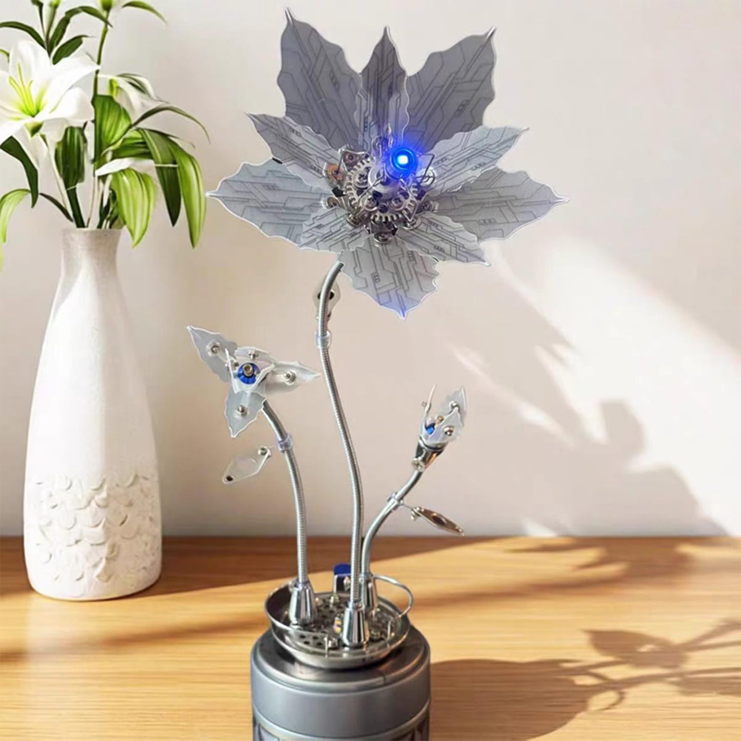 3D Flower Puzzle Metal Model Kit, 3D Metal Puzzle Adult, 3D Mechanical Model，Brain Teaser Puzzles DIY Assembling Flower for Stress Relief for Teenagers and Adults