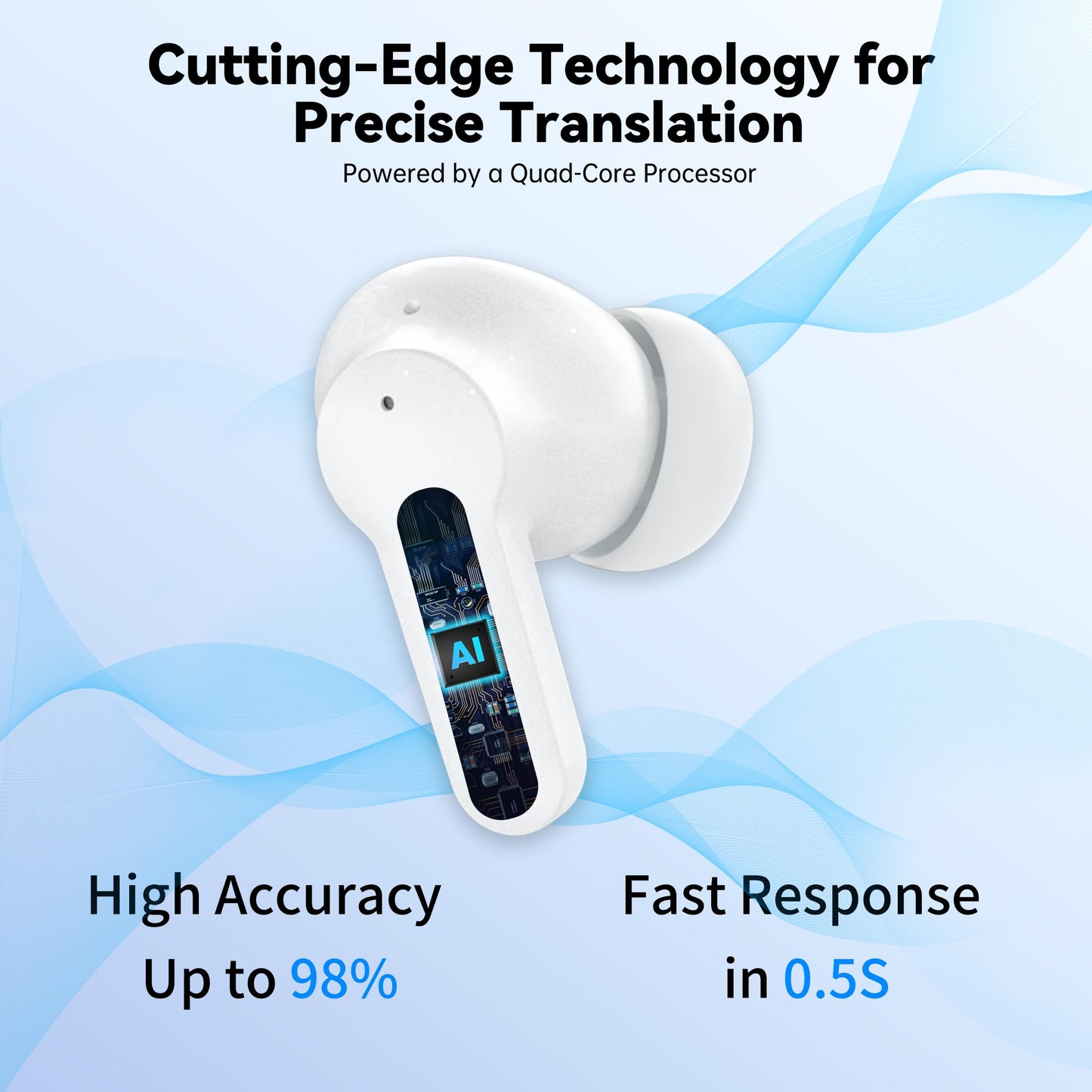 Wooask M3 Translator Earbuds Instant Translation Language Translator Device Support 74 Languages and 70 Accents (Without Offline Package)