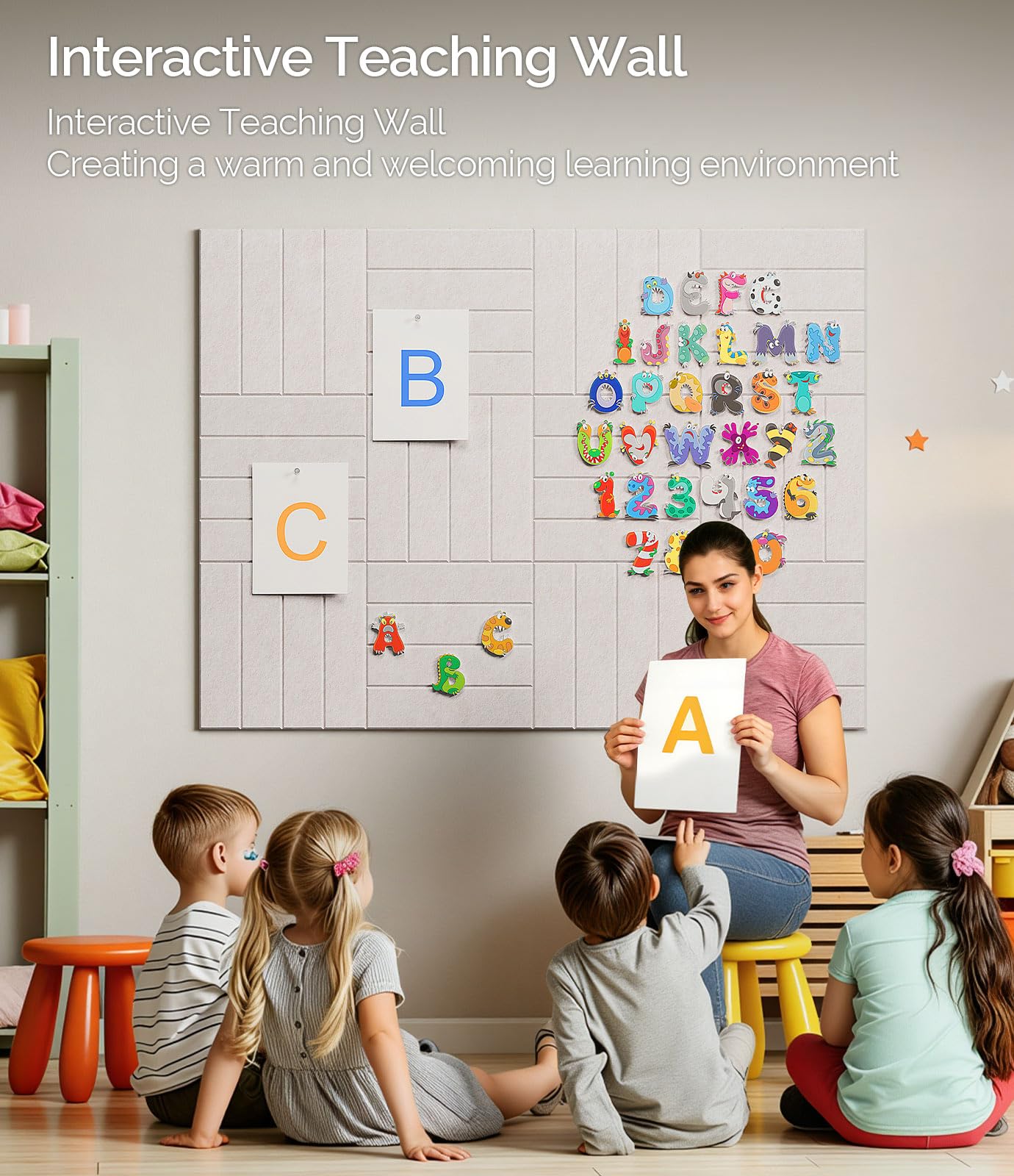 Bounmer Large Cork Board Alternative 48“ x 36”, 12-Pack Felt Bulletin Board Tiles with 60 Safe Removable Adhesive Tabs & 30 Pushpins, Cork Boards for Office Walls Decor (Oatmeal)