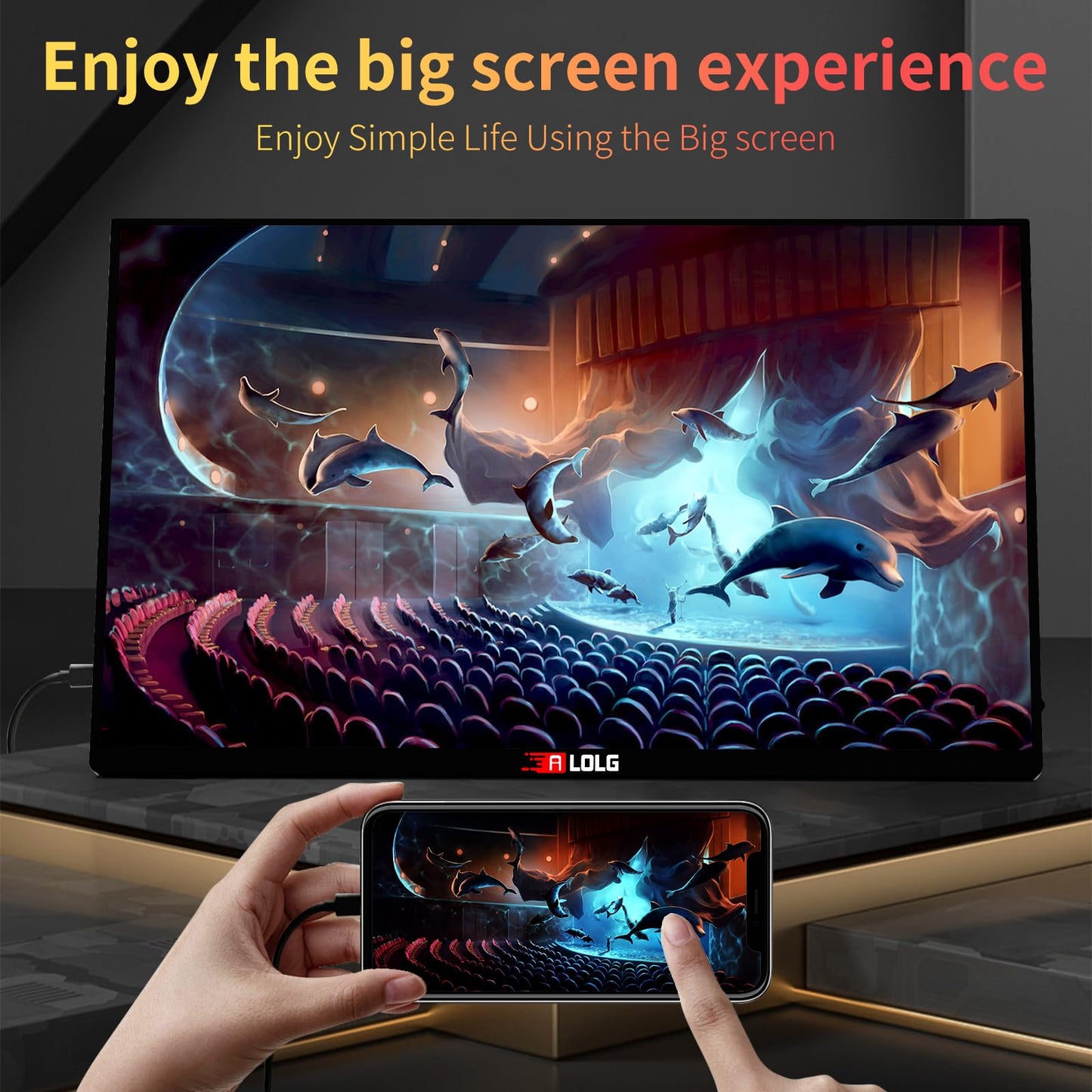 15.6''Portable Monitor for latop ,2K FHD 60HZ Laptop Monitor Screen,USB-C and HDMI Inputs, Ultra-Slim IPS Panel with HDR and Premium Smart Cover & Speakers for Laptop,PC,Phone,PS4/5,Switch,Mac,Xbox