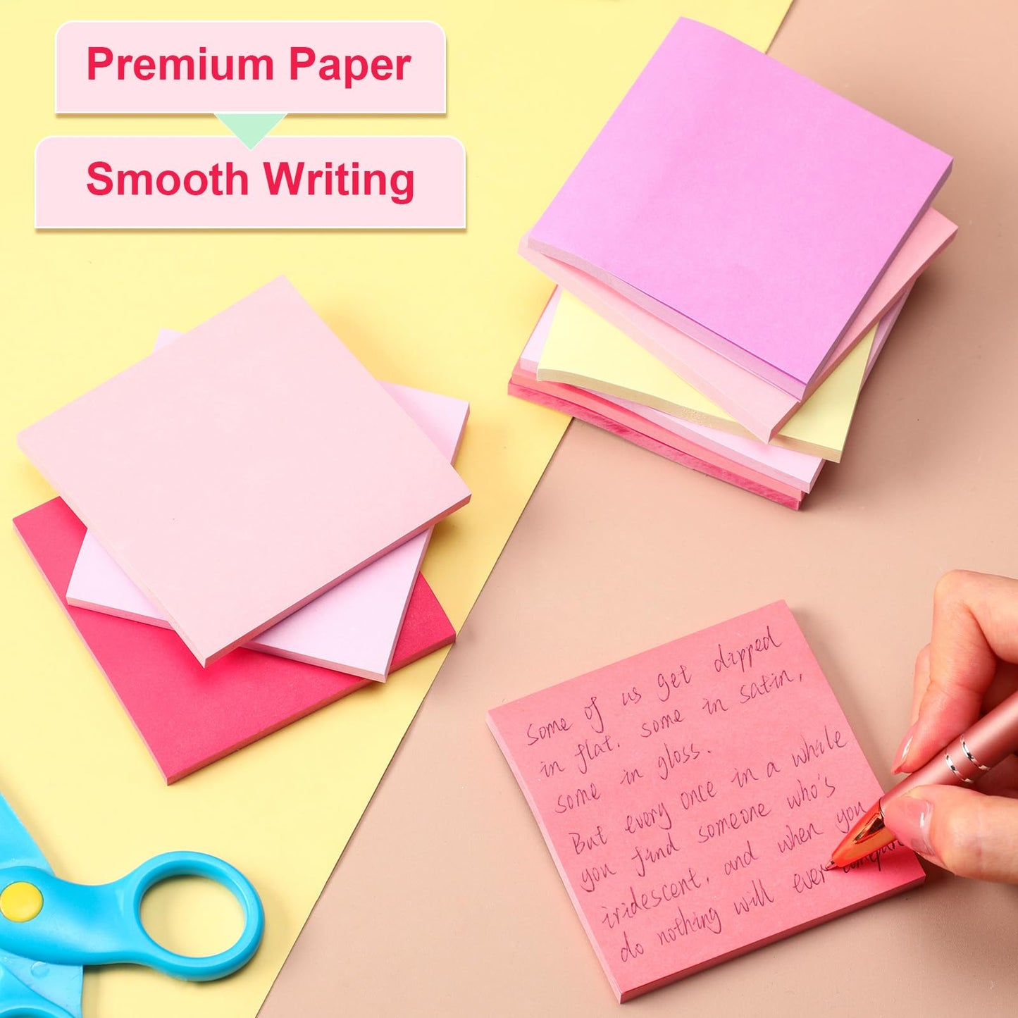 Fainne 120 Pack Sticky Notes Bulk 3 x 3 inch Self Stick Note Pads Multicolor Paper Memo for Office School Supplies Student Teacher Classroom Back to School Essentials, 50 Sheet/Pad(Vivid Color)
