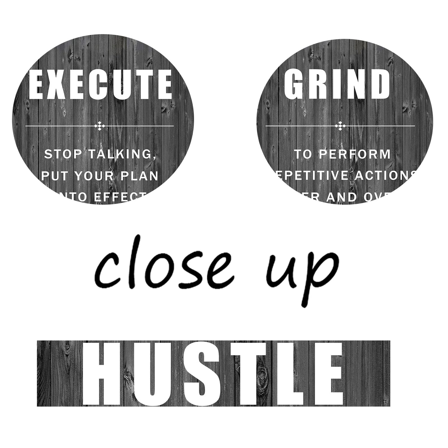 Motivational Wall Art Execute Grind Hustle Inspirational Poster 3 Pieces Canvas Prints Artwork for Living Room Modern Home Decor Painting Pictures Stretched and Framed Ready to Hang [48''Wx 24''H]
