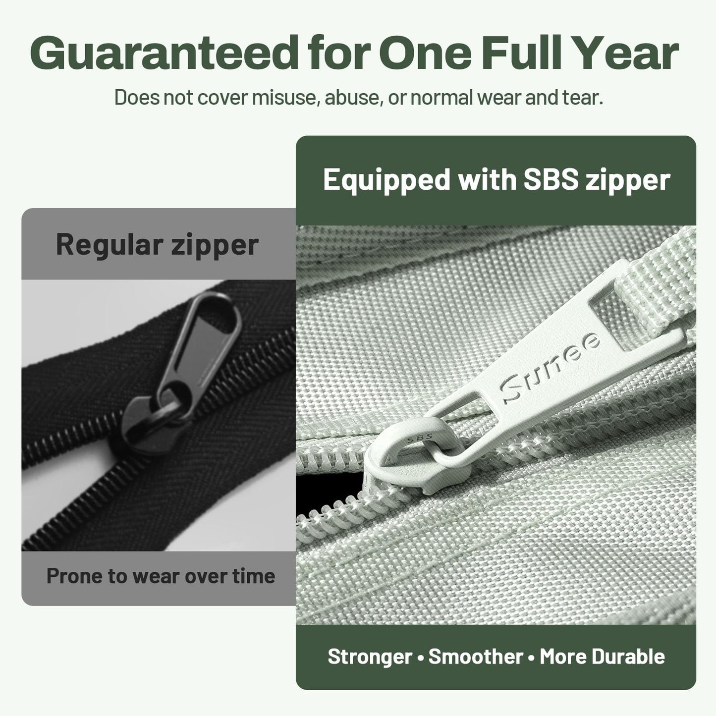 SUNEE Zipper Binder 1 Inch, Removable 3-Ring Binder, 175-Sheet Capacity, 5-Tab Dividers Expanding File Folder, Small Binder Bag Organizer Storage for Student, Sage Green