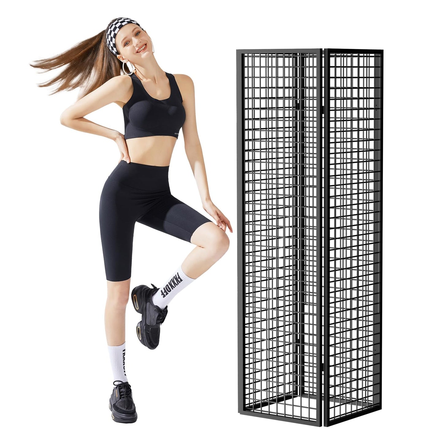 DEMEGA Grid Wall Panels Foldable Gridwall Panel Display Stand Art Show Display Panels for Vendor Events Craft Shows Merch Display