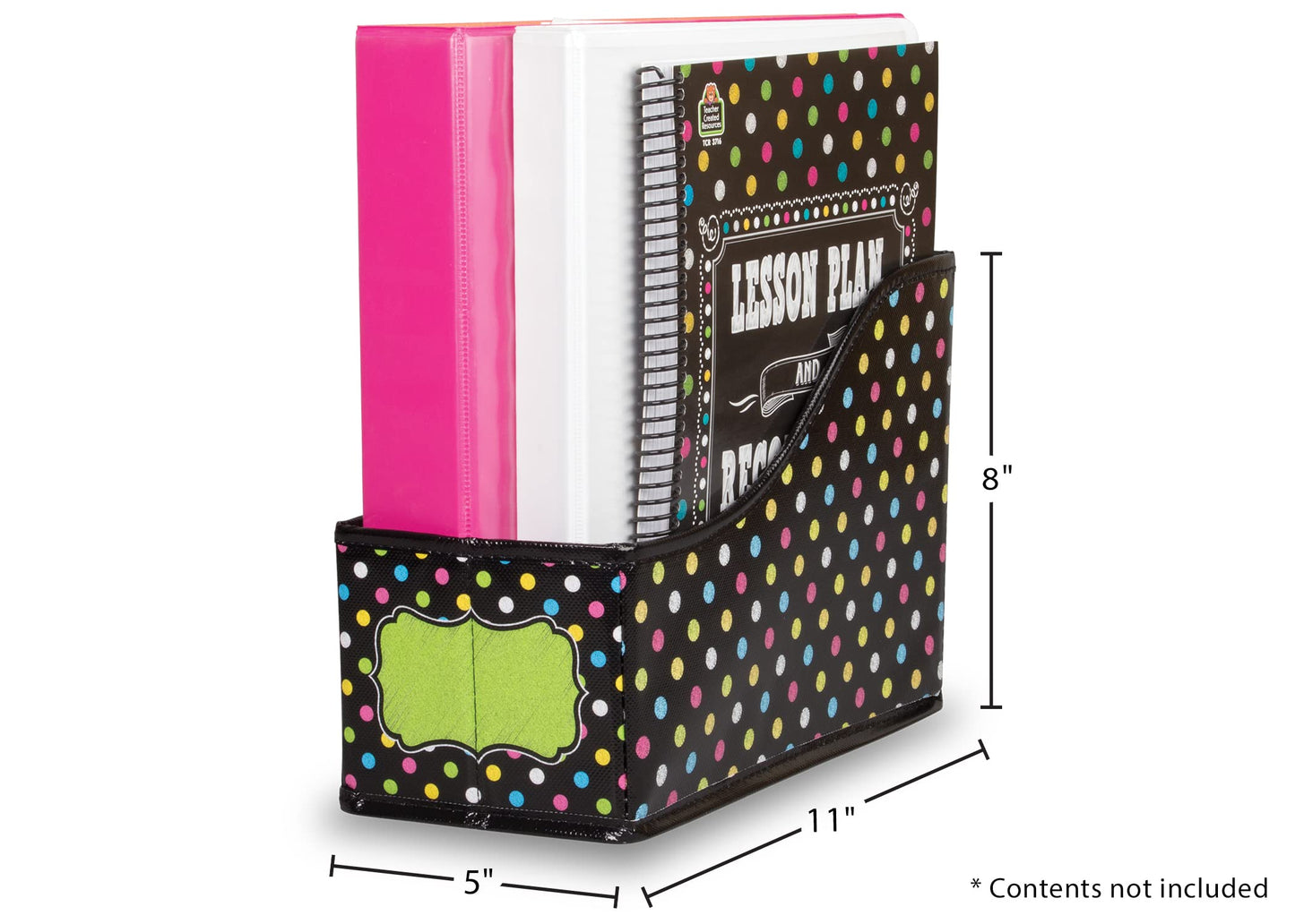 Teacher Created Resources Chalkboard Brights Book Bin, Multicolor, 8" x 5" x 11"