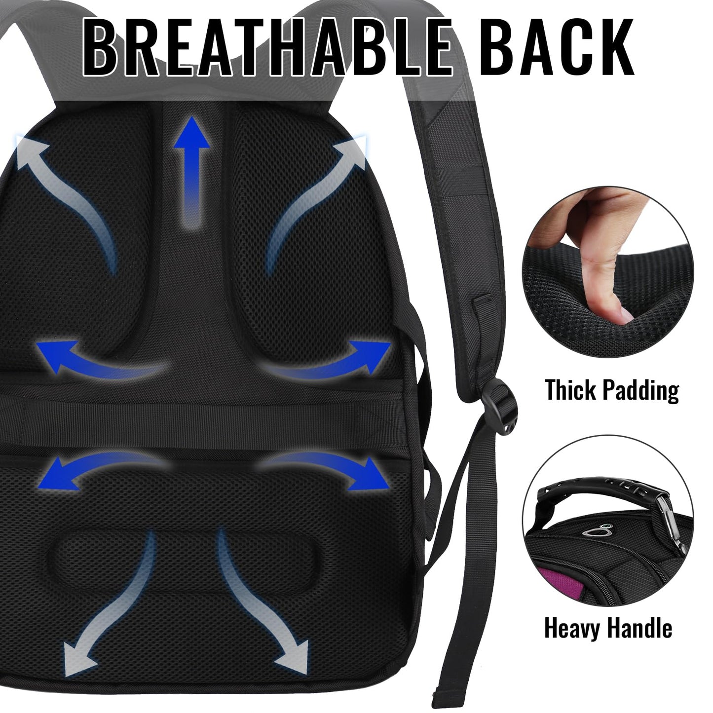 YOREPEK Large Backpack for Men, Extra Large Laptop Backpacks for Men Women, Water Resistant Travel Backpack Airline Approved Business Work Bag Fits 17 Inch Computer, Black