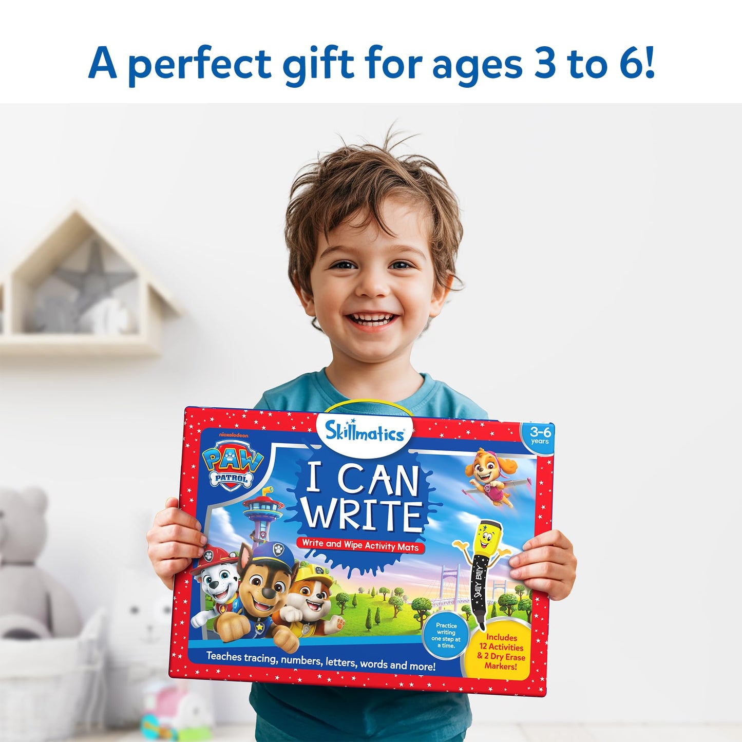 Skillmatics I Can Write PAW Patrol - Reusable Preschool Learning Activities, Educational Toy and Game, Back to School Supplies, Gifts for Students, Kids, Toddlers Ages 3, 4, 5, 6