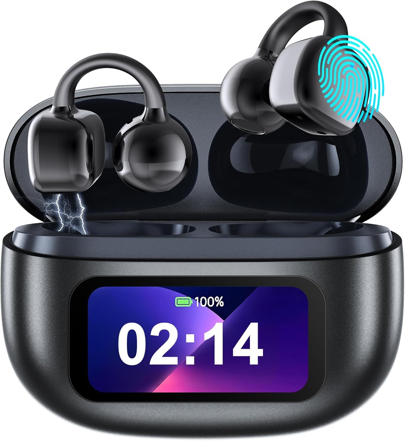 AI Translation Earbuds Real Time, 144 Languages Translator Earbuds for iOS & Android, Hi-Fi Sound, 3-in-1 Translation Headphone for Travel, Business & Learning with Charging Case & LED Display - Black