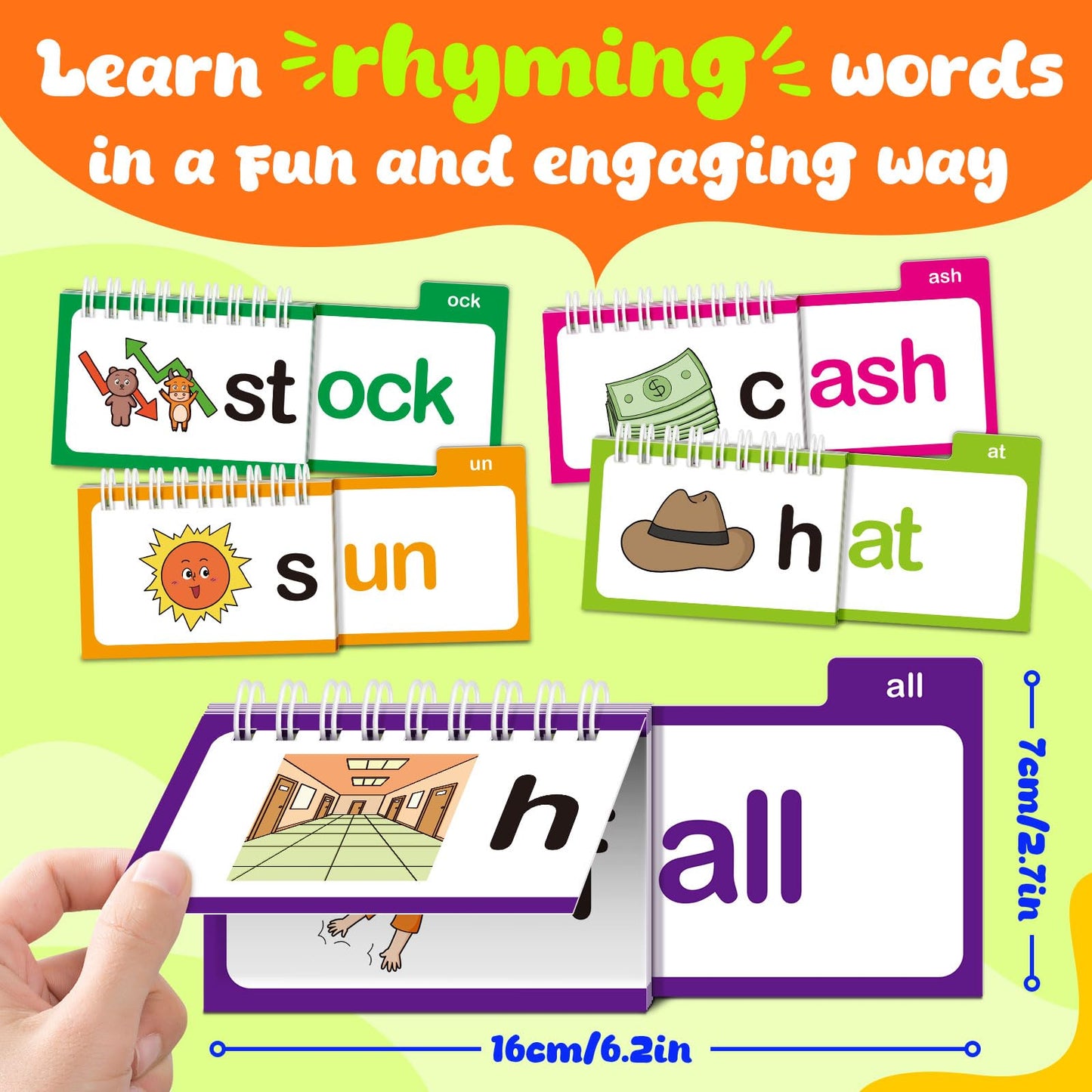 Zazopup 30 Read and Rhyme Flip Books,Word Family Build Book,Learn to Read Phonics Flash Cards,Sight Words Flash Cards Kindergarten Classroom Homeschool Learning Book,Phonics Flashcards,Reading Games