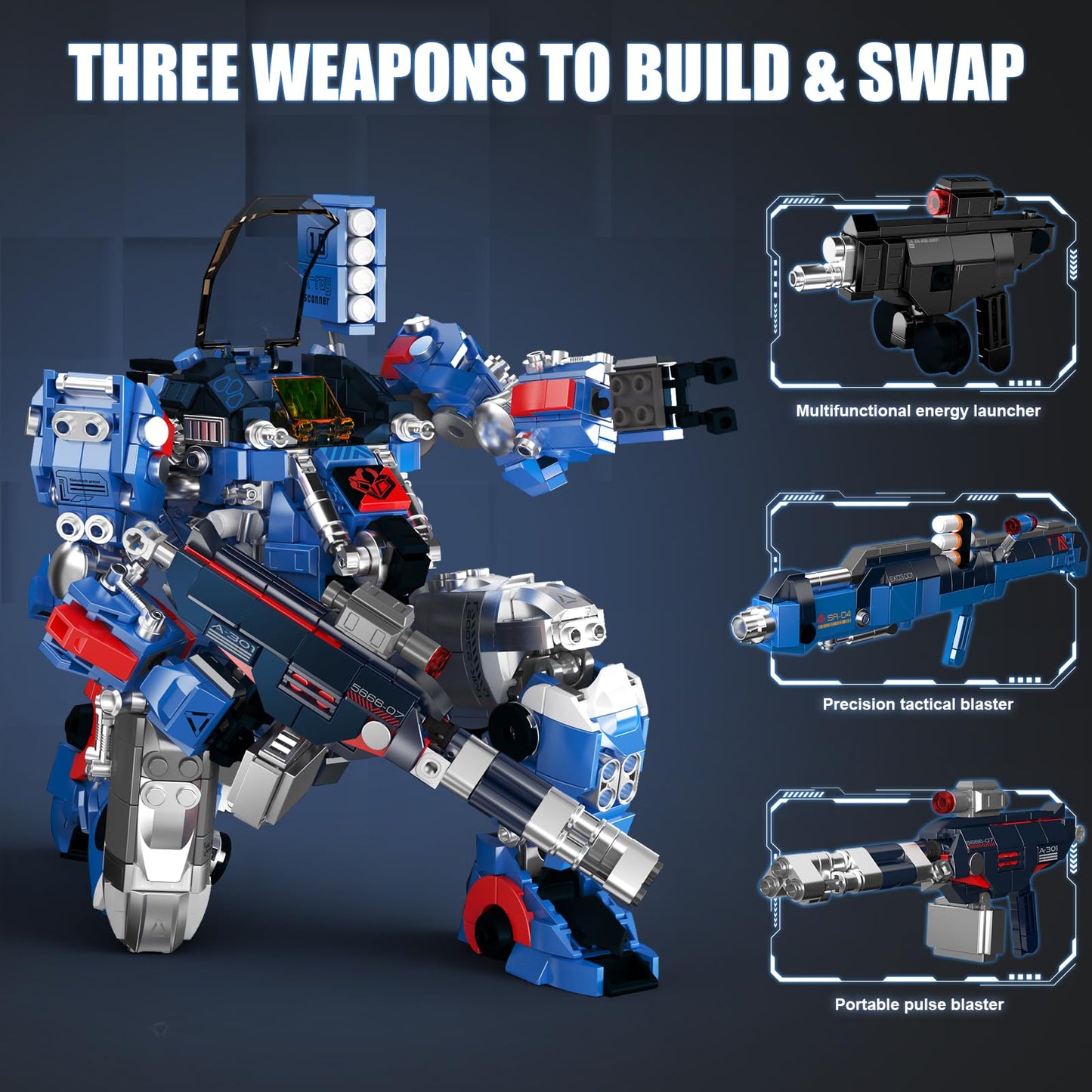 Mould King Mech Building Blocks Set for Adults, Science Fiction Robot Model Building Kit with Multiple Weapons, Battle Military Style Warrior Collectible for Man (1792 Pieces)