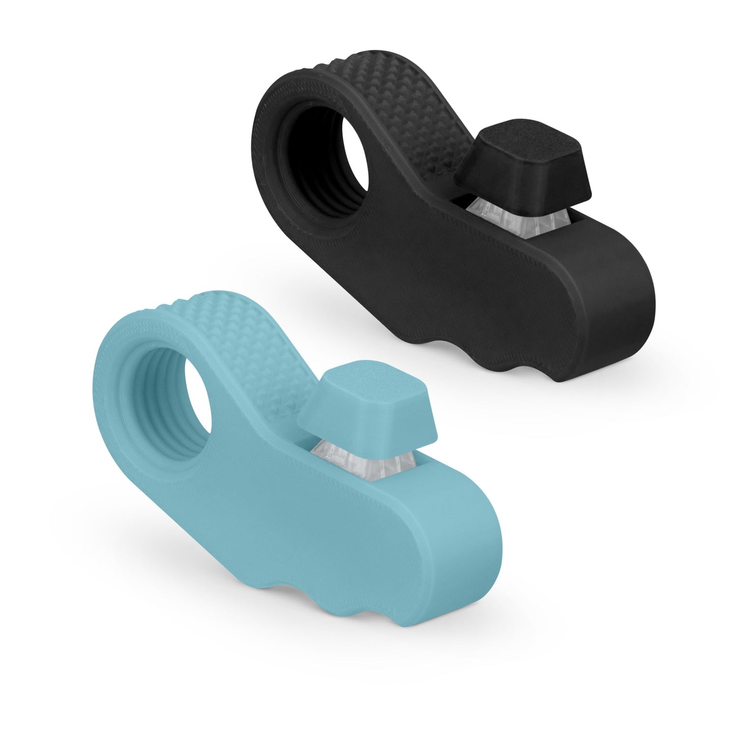 Sensory Fidget Spinner with Clicker, 2-Pack, with Satisfying Clicky Buttons, Textured Ring Design, Stress Relief and Anxiety Reducer (Black-Blue)
