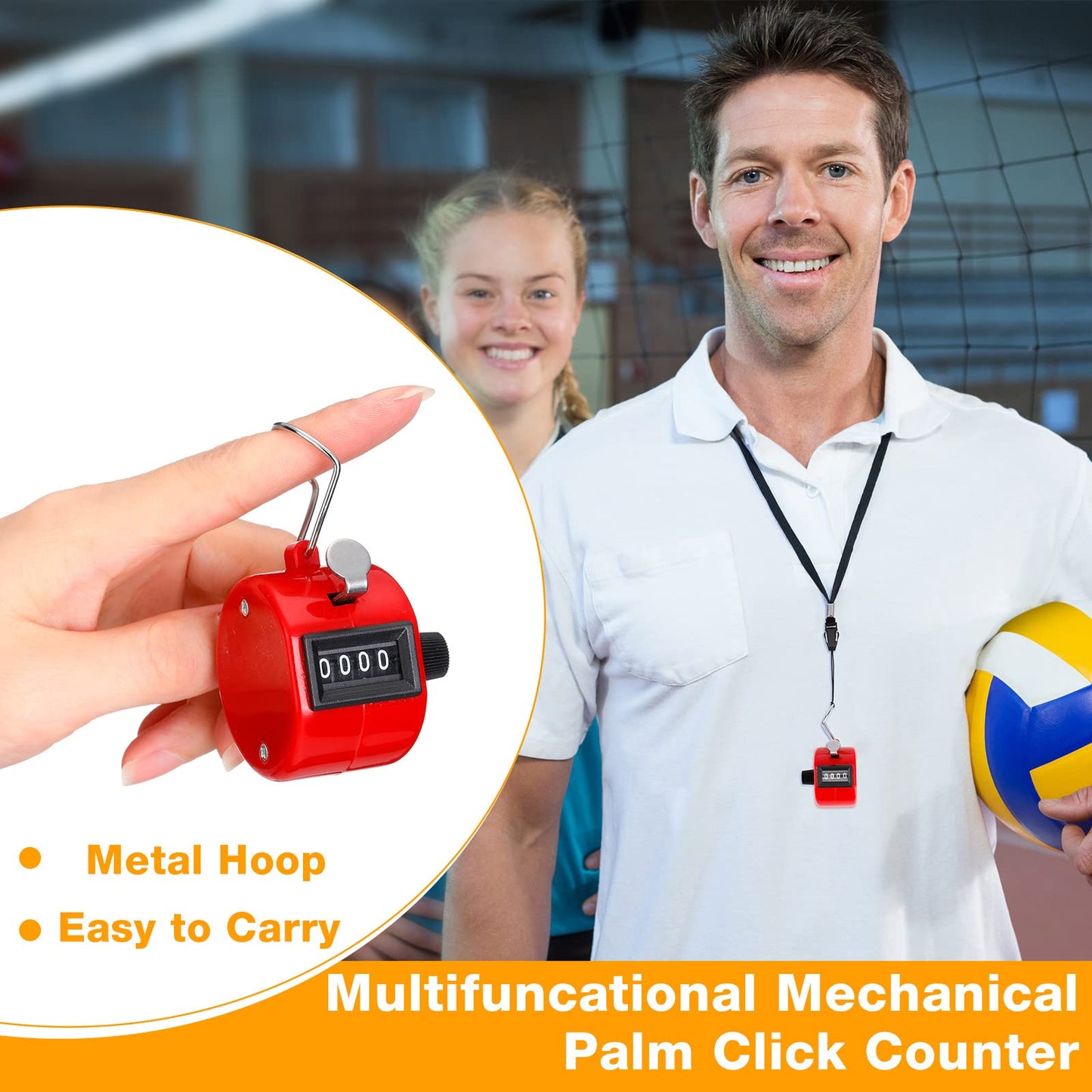 Hoteam 30 Pcs Handheld Tally Counter 4 Digital Number Count Clicker Counter Hand Mechanical Pitch Clicker for Coaching,Knitting, People, Lap, Fishing, Golf Sport Row